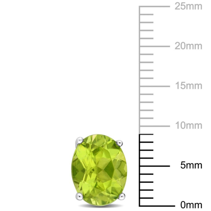 Peridot Oval Stud Earrings in Sterling Silver