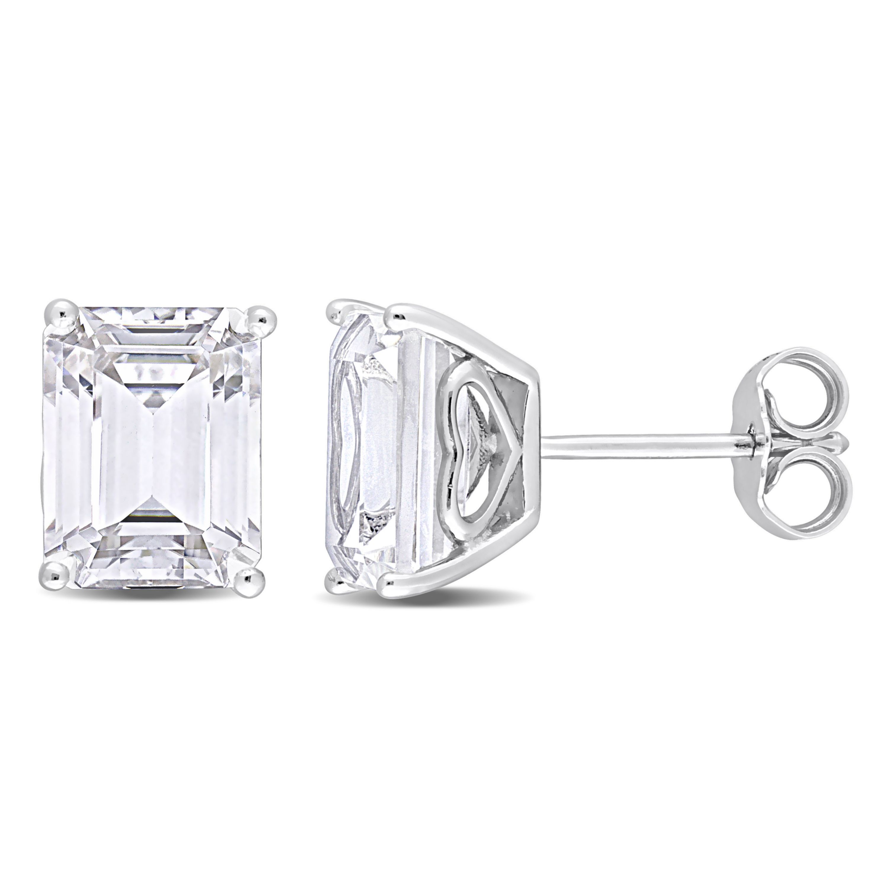 White Topaz Stud Earrings in Sterling Silver