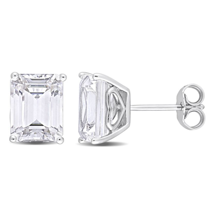 White Topaz Stud Earrings in Sterling Silver