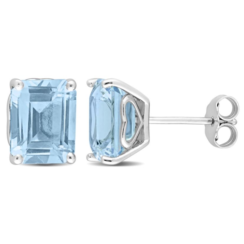 Sky Blue Topaz Stud Earrings in Sterling Silver