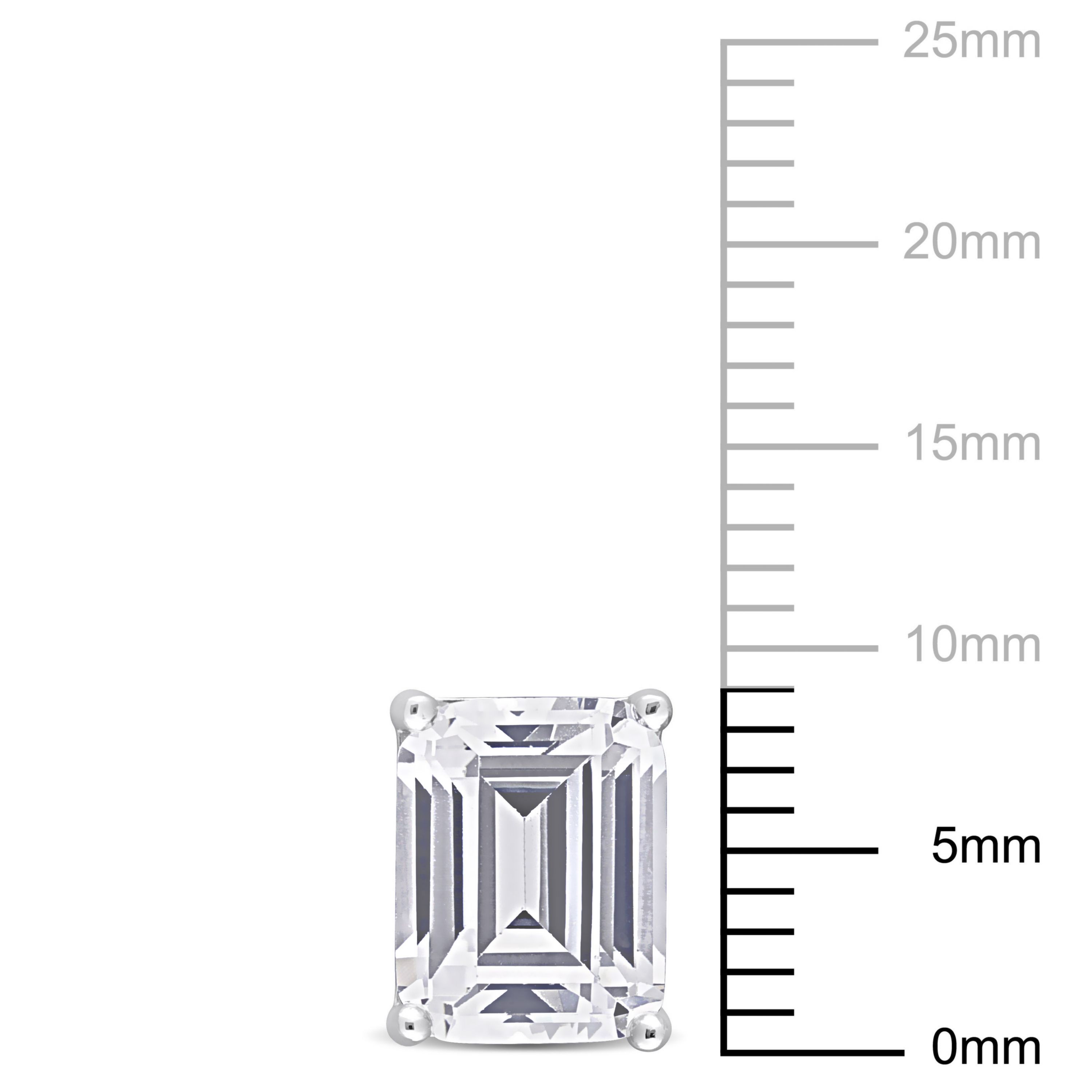 Lab Created Created White Sapphire Stud Earrings in Sterling Silver