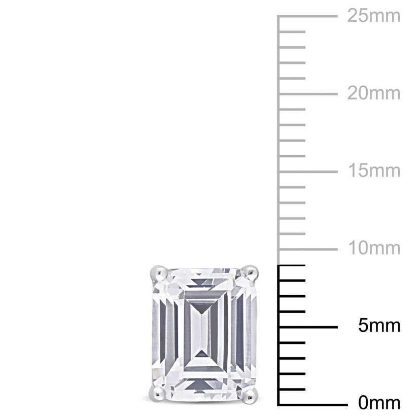Lab Created Created White Sapphire Stud Earrings in Sterling Silver
