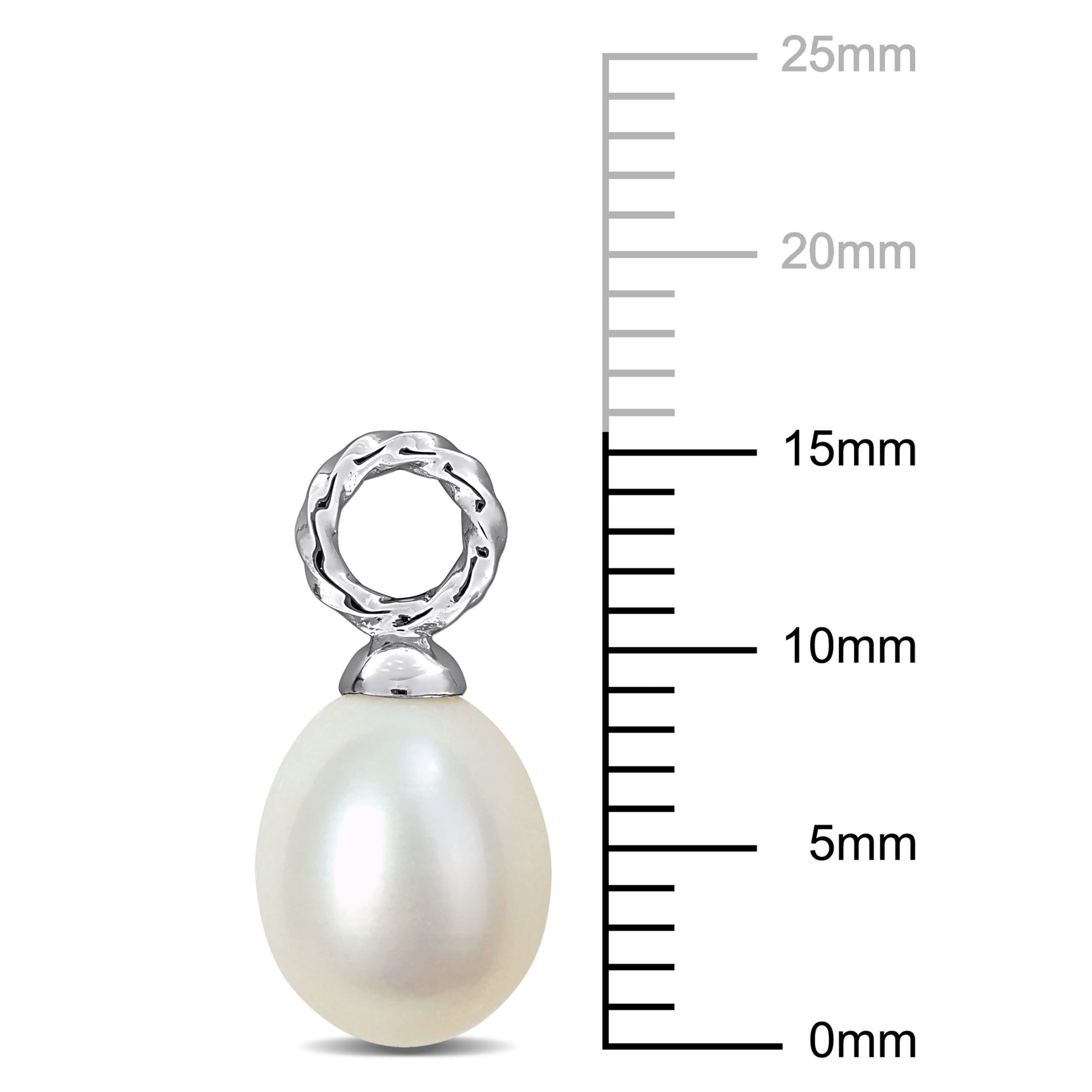 7-7.5mm Freshwater Cultured Pearl Drop Earrings in 10K White Gold