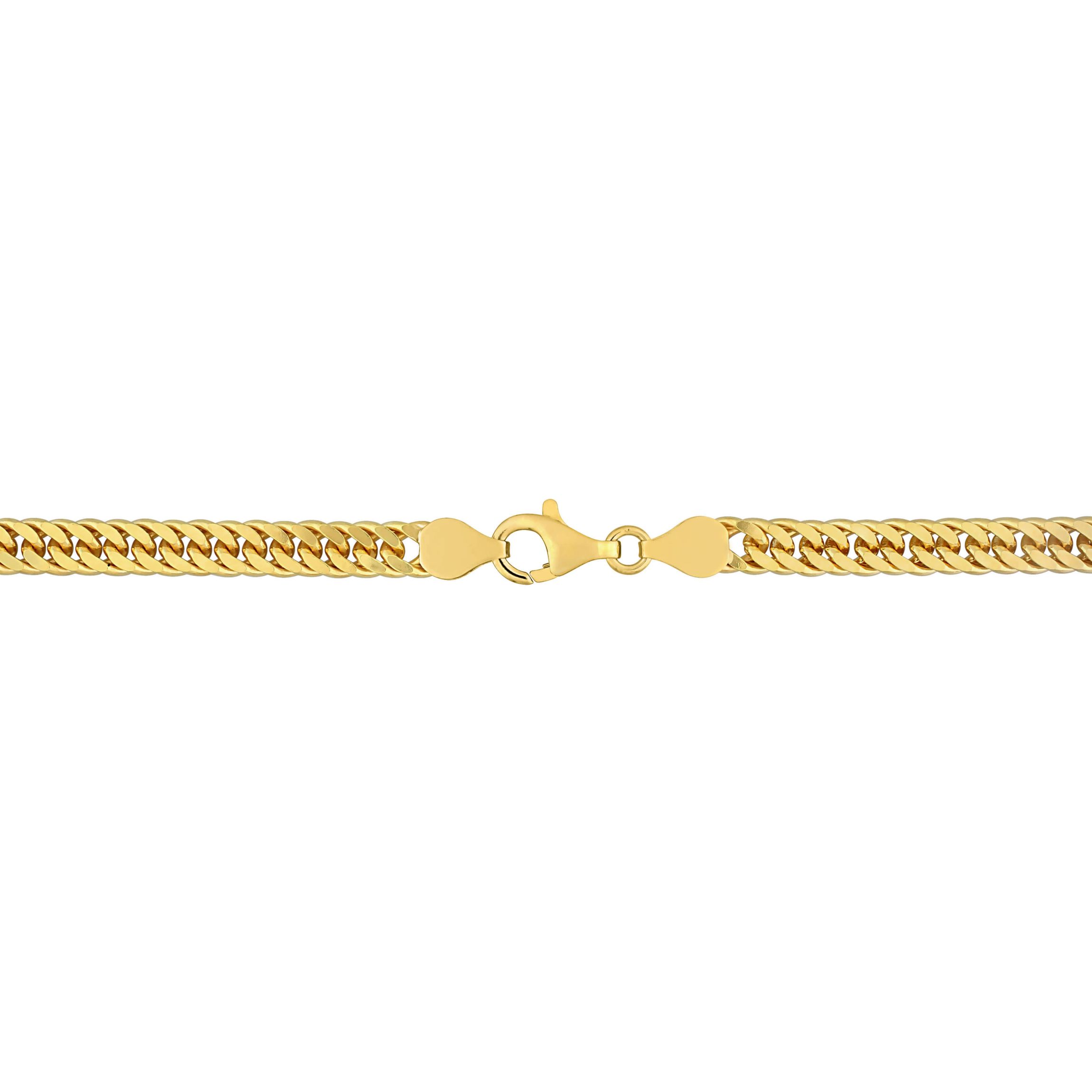 Double Curb Link Anklet in Yellow Plated Sterling Silver