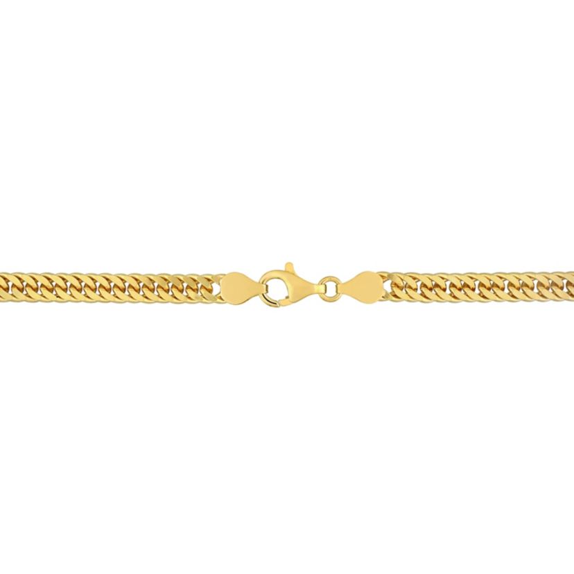 Double Curb Link Anklet in Yellow Plated Sterling Silver