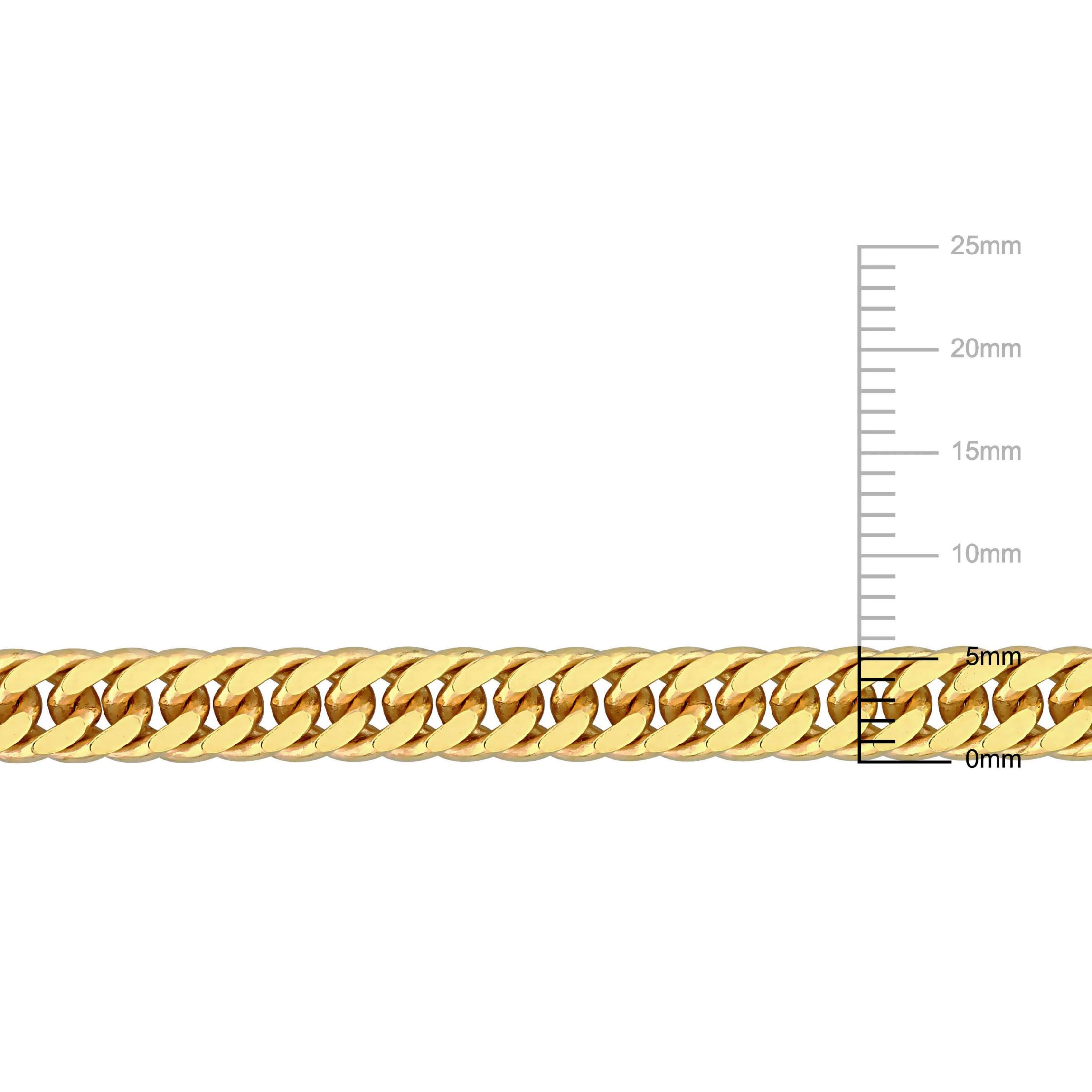 Double Curb Link Anklet in Yellow Plated Sterling Silver
