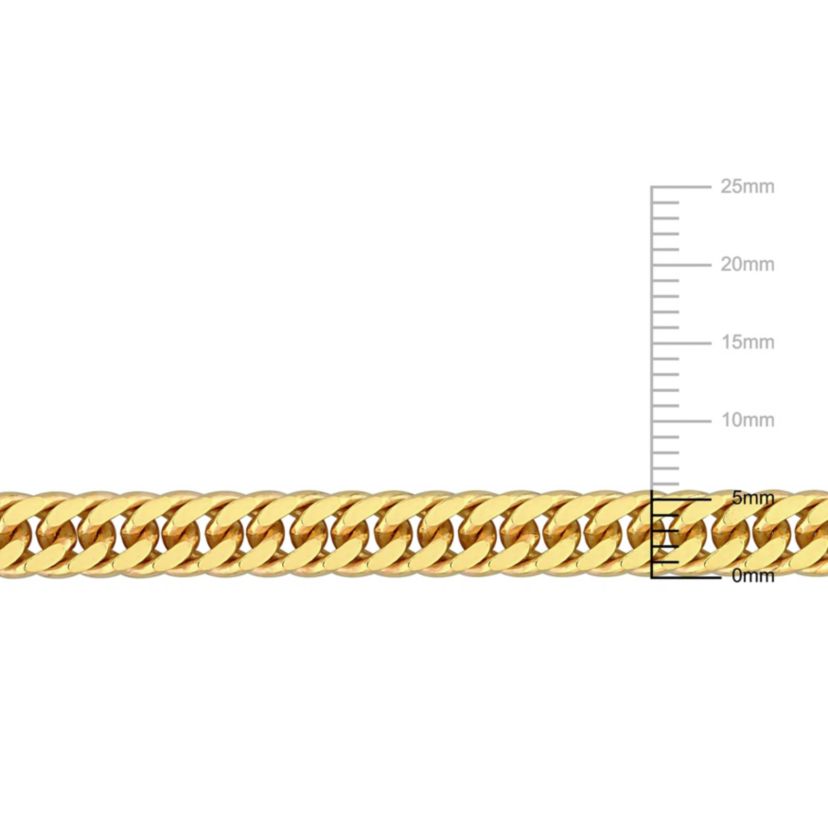 Double Curb Link Anklet in Yellow Plated Sterling Silver