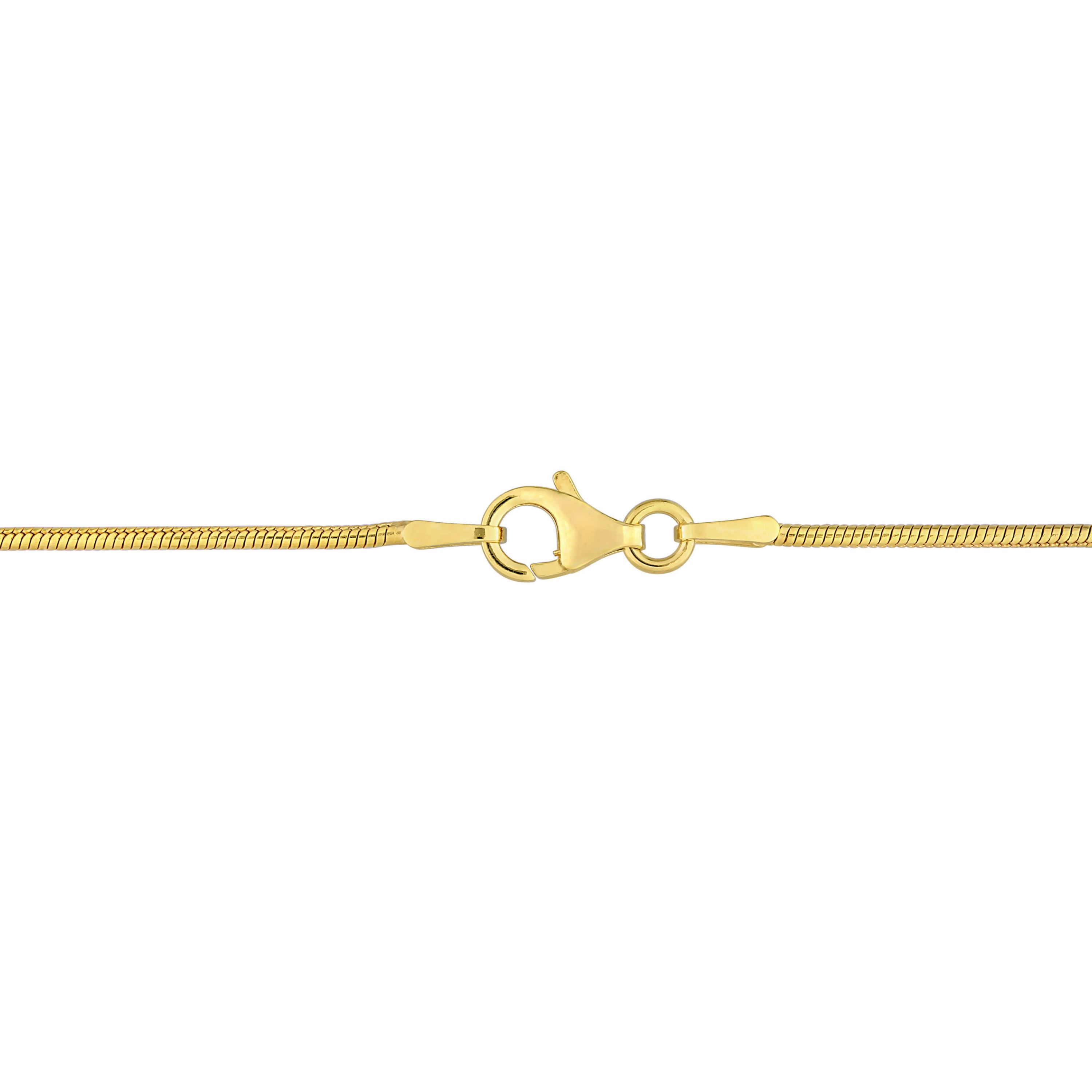 1.2mm Snake Chain Anklet in Yellow Plated Sterling Silver