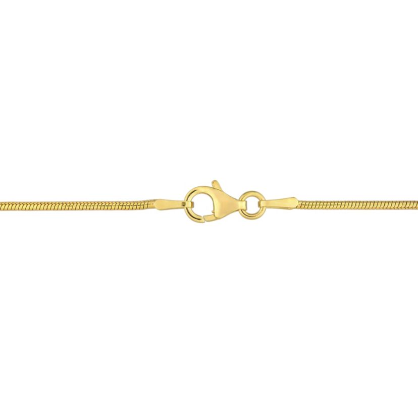 1.2mm Snake Chain Anklet in Yellow Plated Sterling Silver