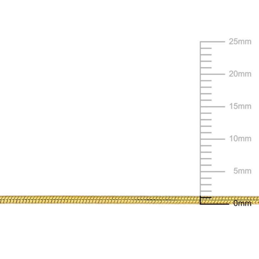 1.2mm Snake Chain Anklet in Yellow Plated Sterling Silver