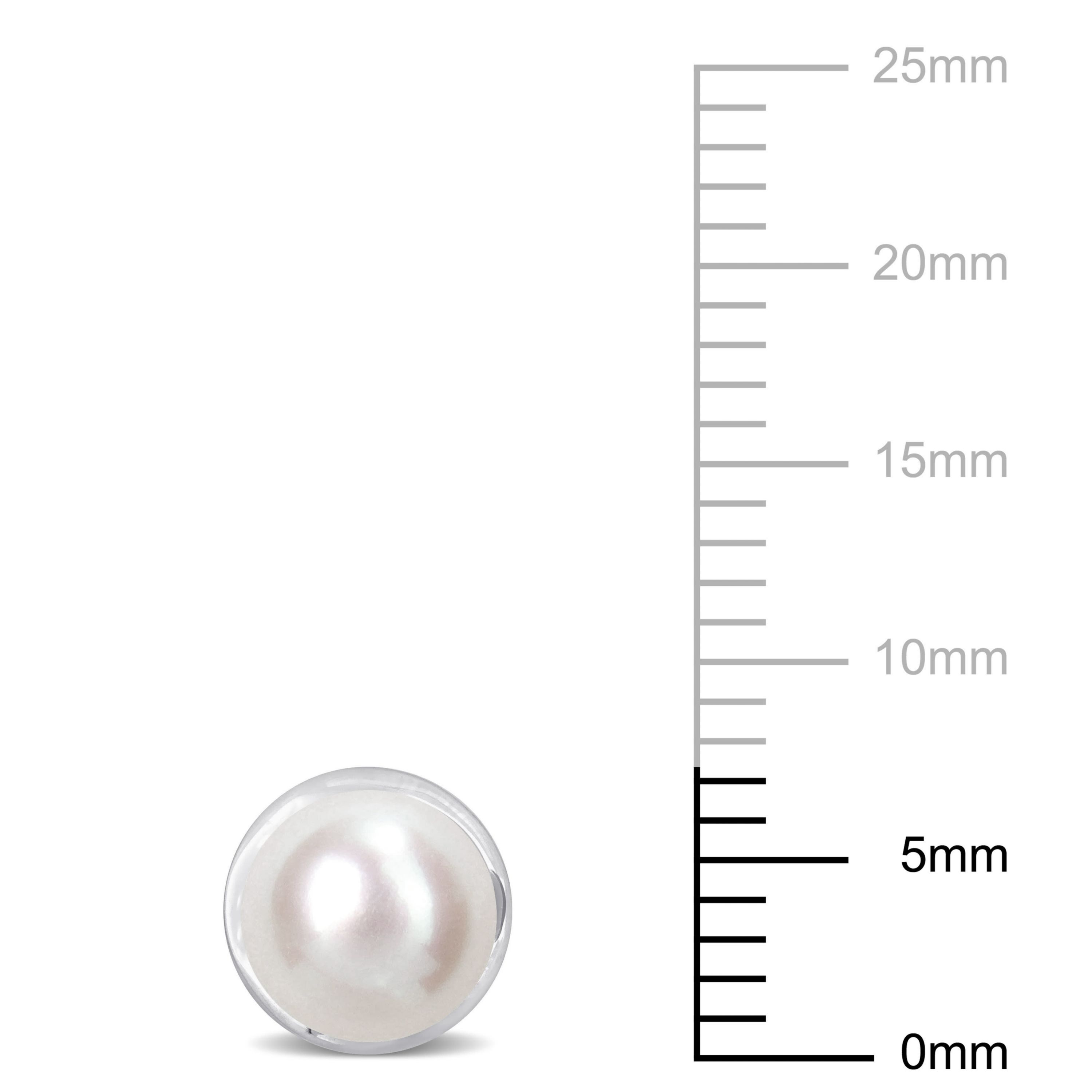 6-6.5mm Freshwater Cultured Pearl Halo Stud Earrings in 10K White Gold