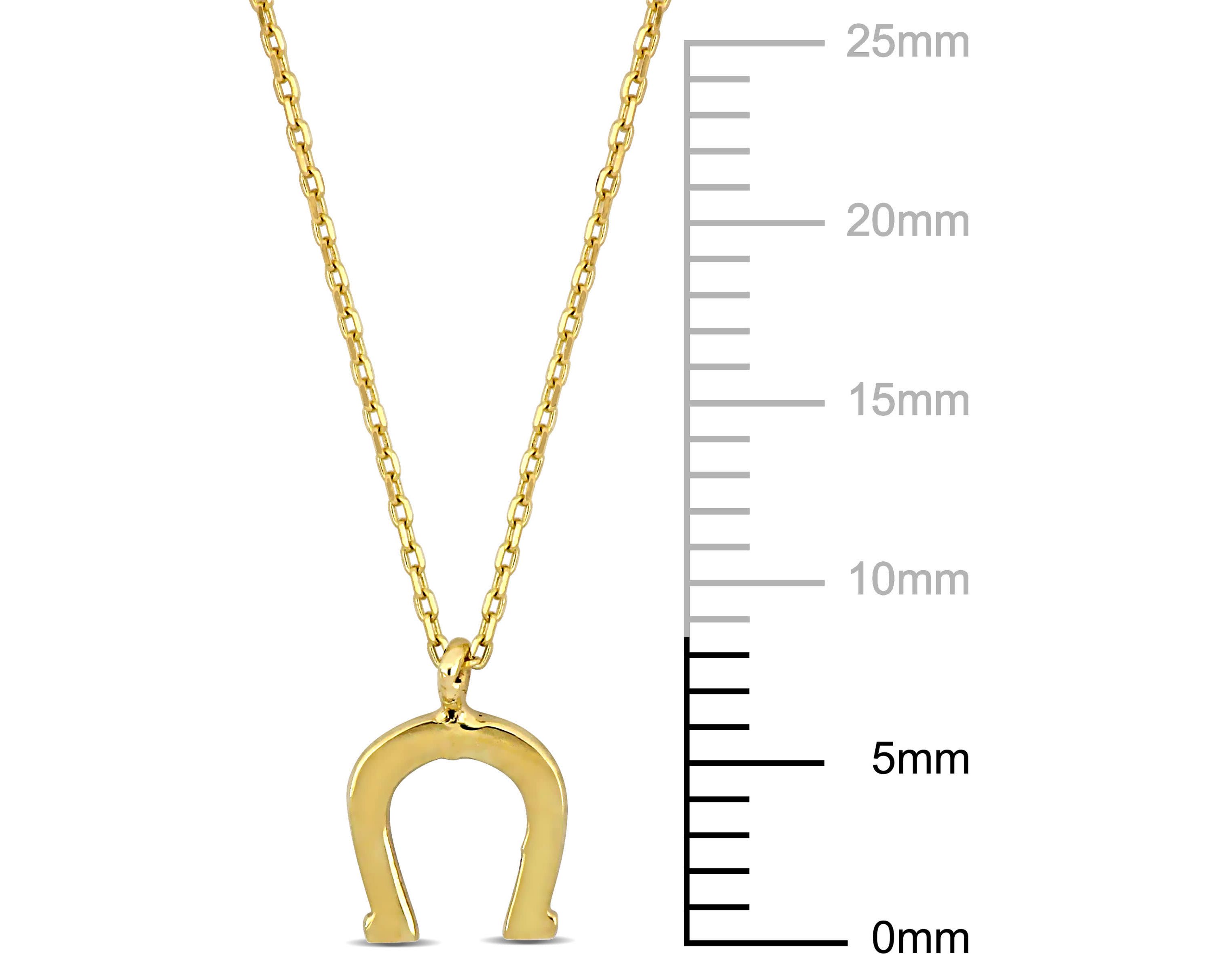 Horseshoe Pendant Necklace in 14K Yellow Gold