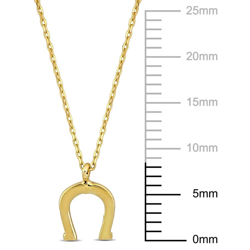 Horseshoe Pendant Necklace in 14K Yellow Gold