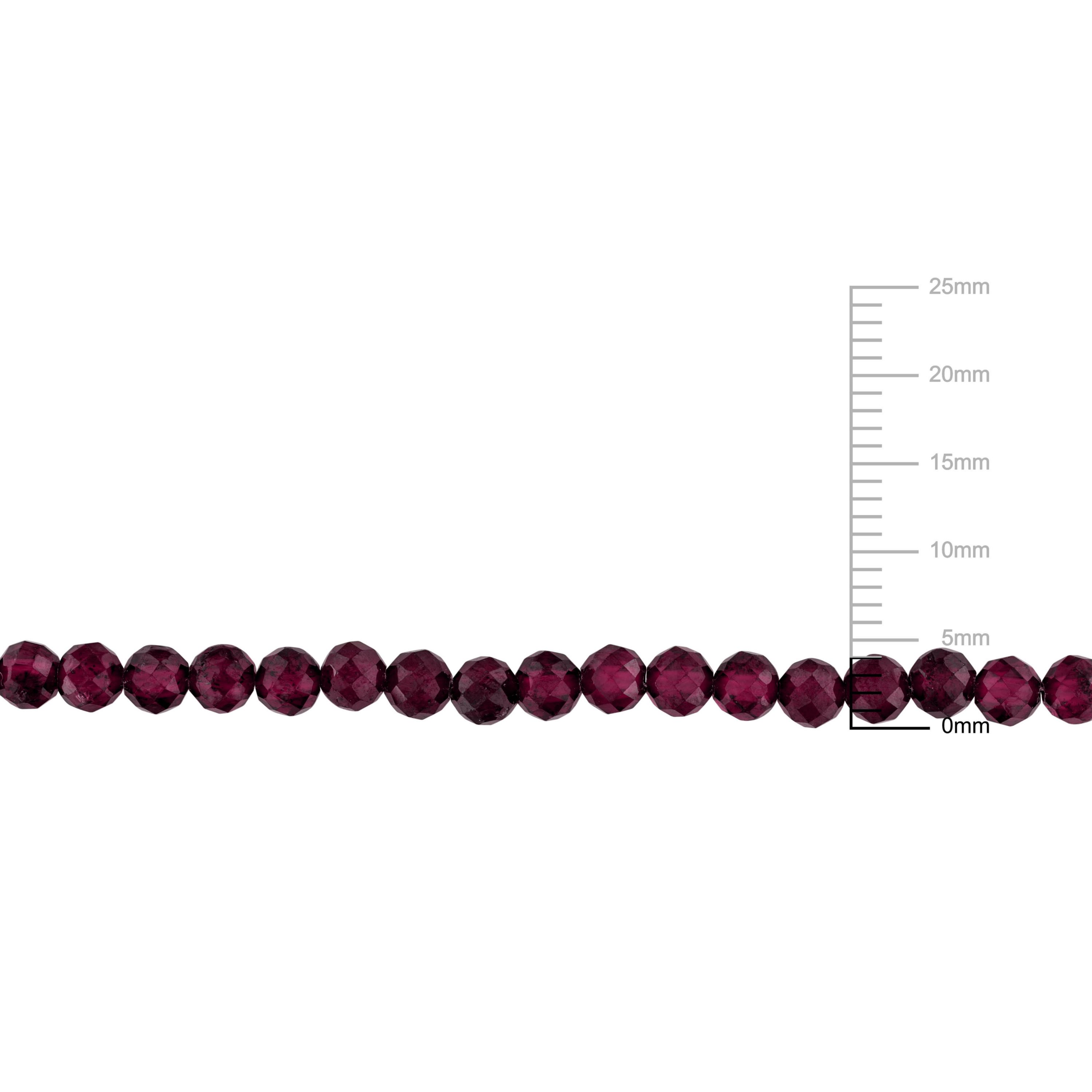 Purple Garnet Stackable Beaded Necklace in Yellow Plated Sterling Silver