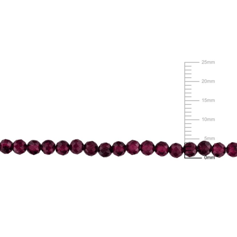 Purple Garnet Stackable Beaded Necklace in Yellow Plated Sterling Silver