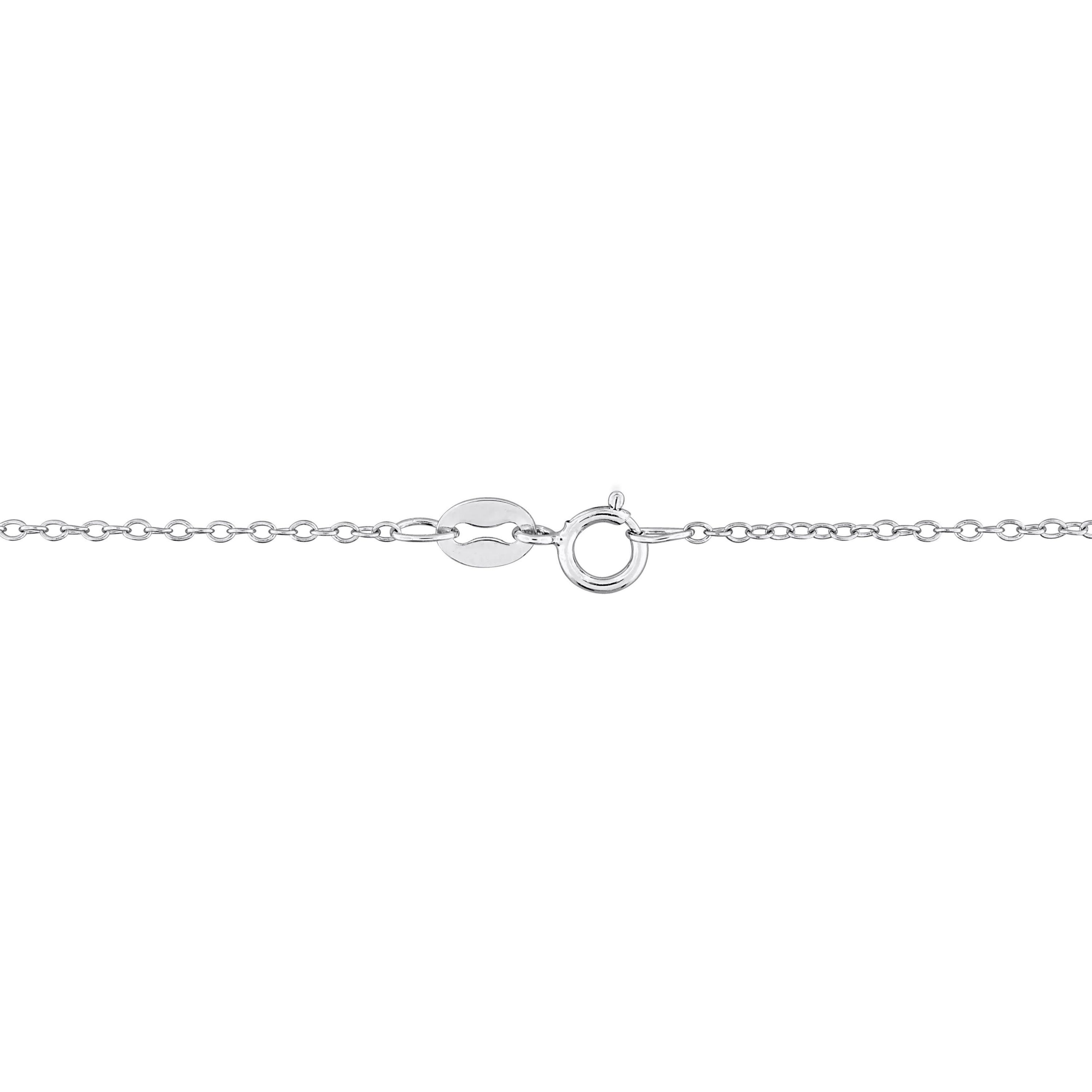 Black Agate Beaded Halo Necklace in Sterling Silver