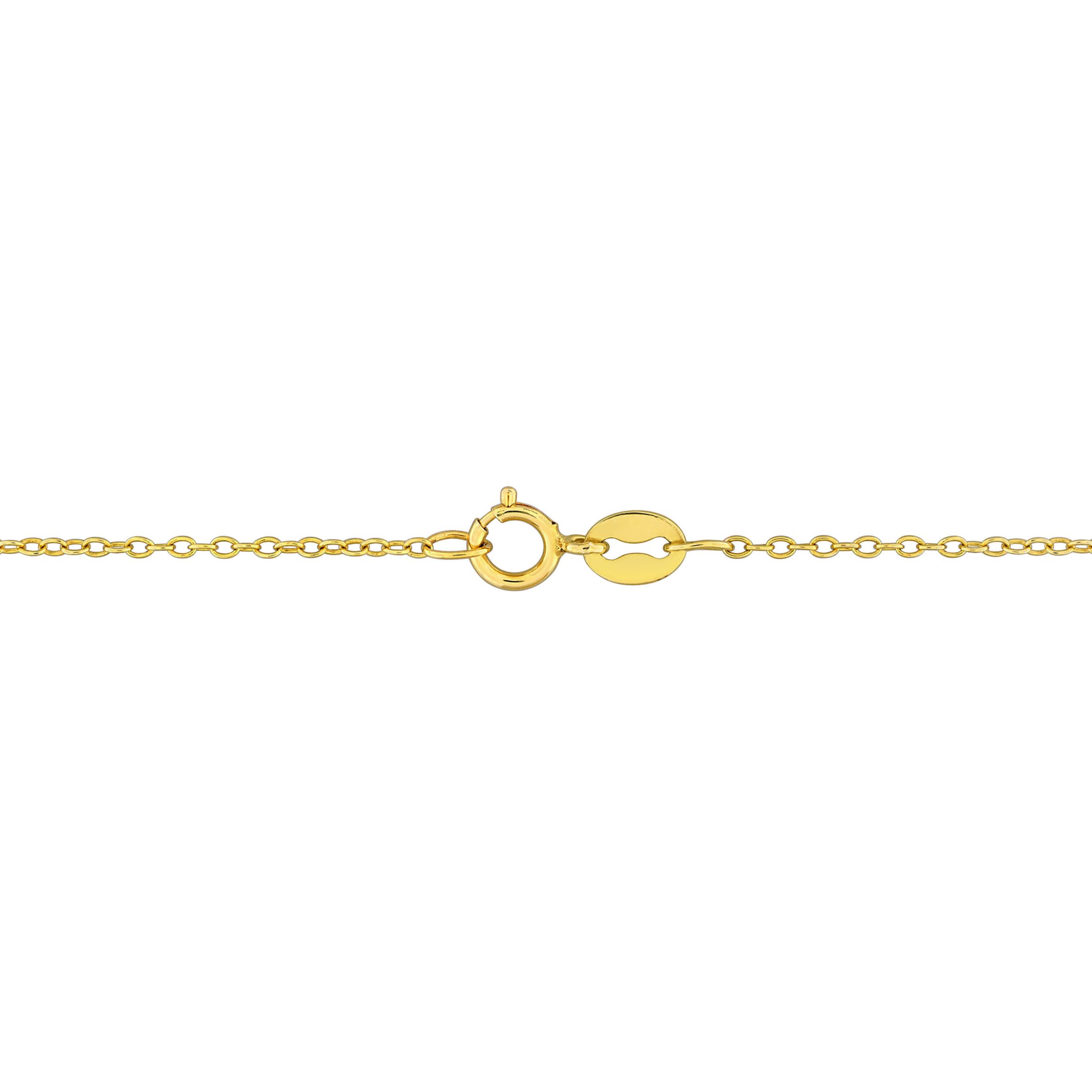 Tiger Eye Beaded Halo Necklace in Yellow Plated Sterling Silver