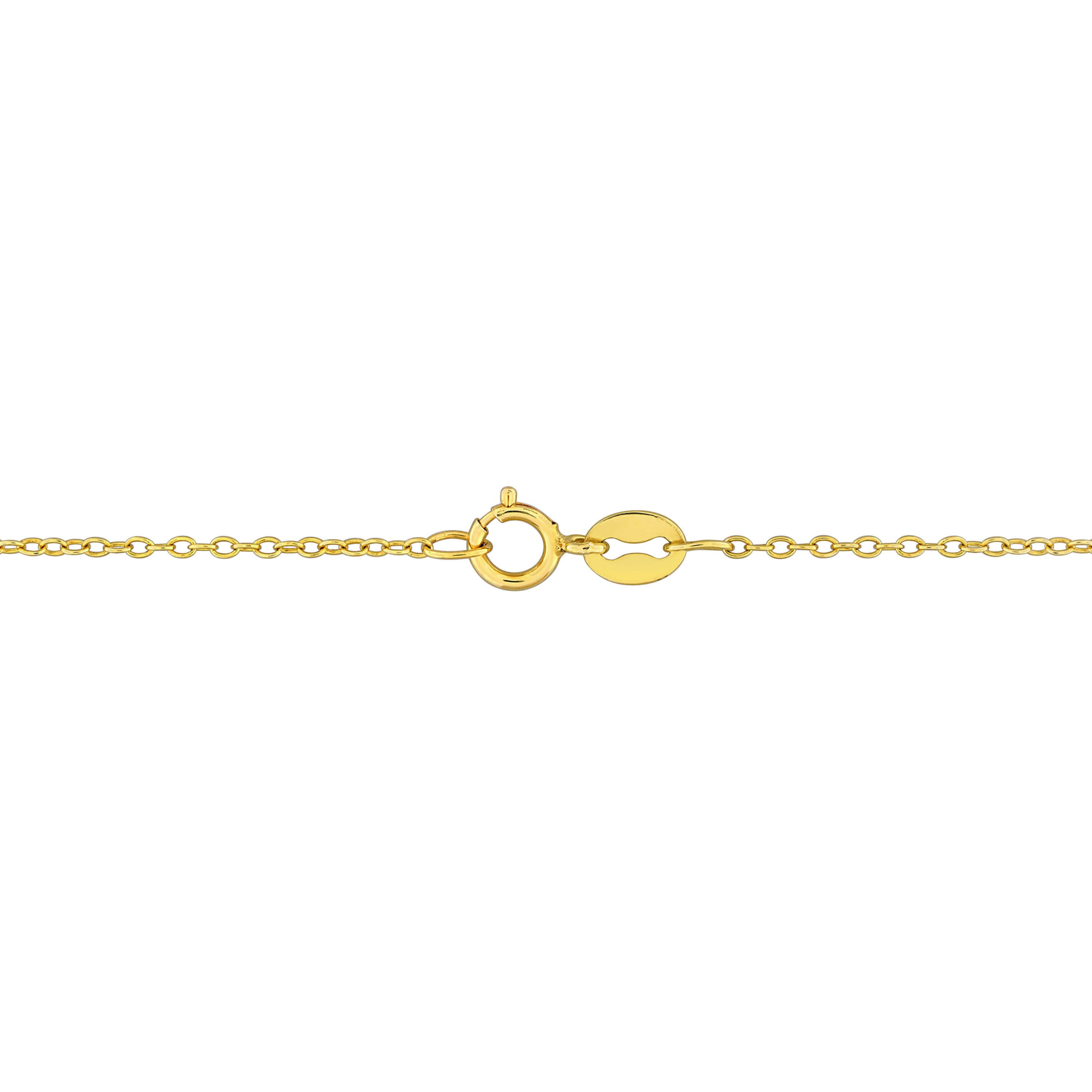 Tiger Eye Beaded Halo Necklace in Yellow Plated Sterling Silver