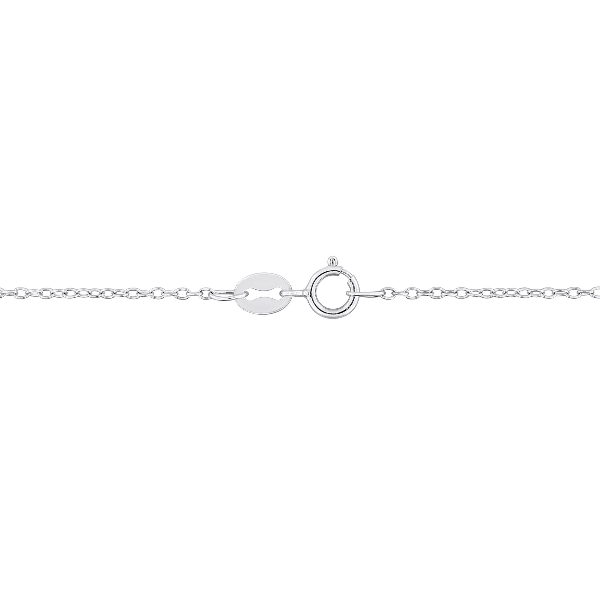 Black Agate Necklace with Chain in Sterling Silver