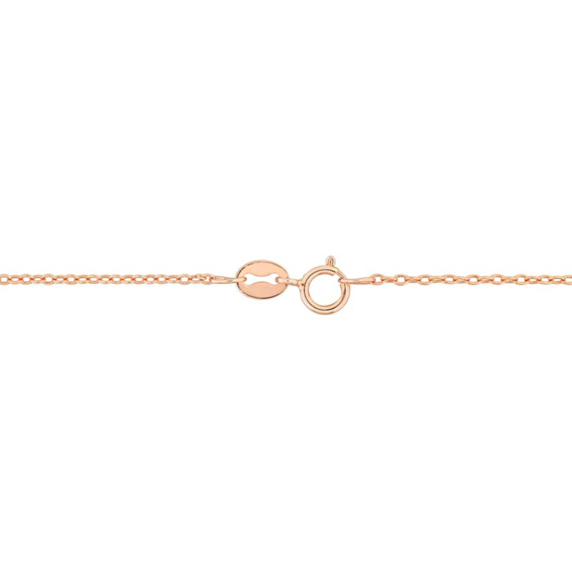 Pink Opal Necklace with Chain in Rose Plated Sterling Silver