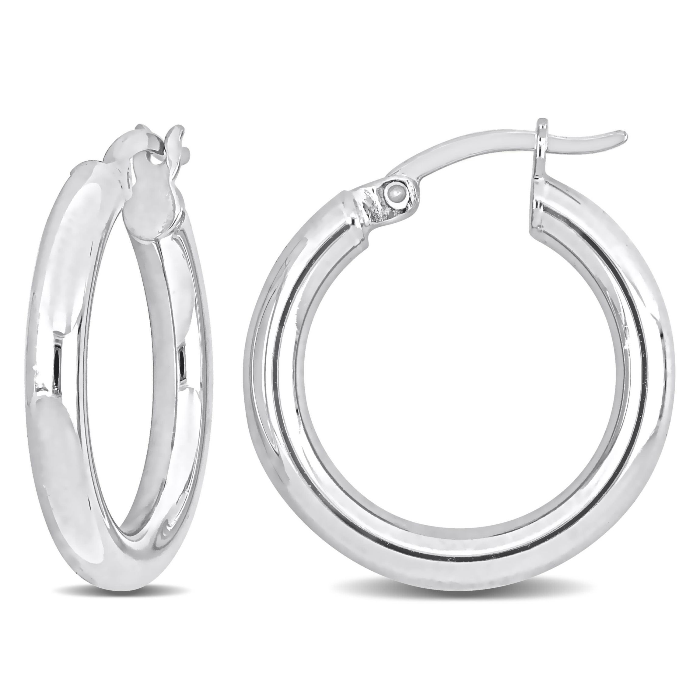 20mm Round Hoop Earrings in Sterling Silver