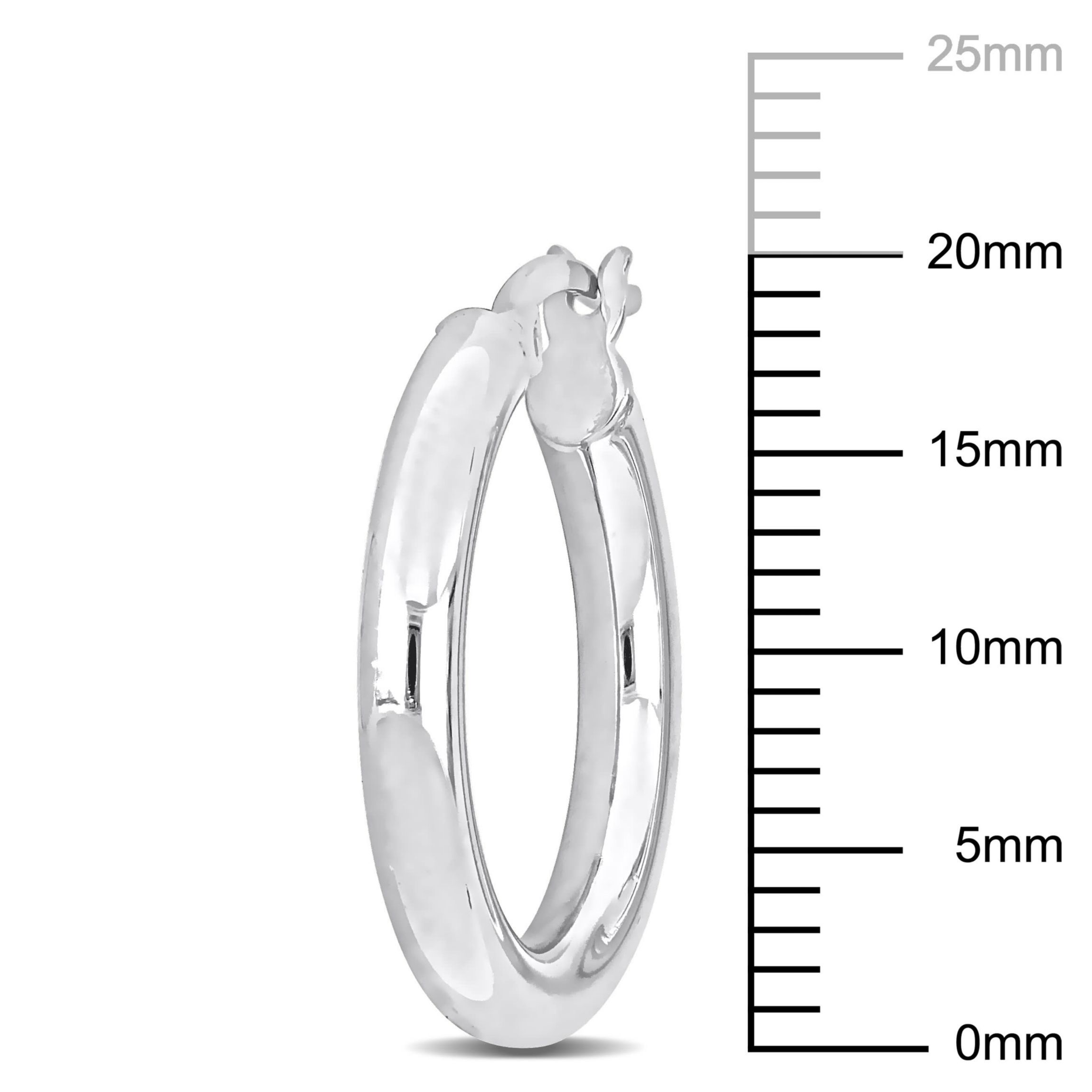 20mm Round Hoop Earrings in Sterling Silver