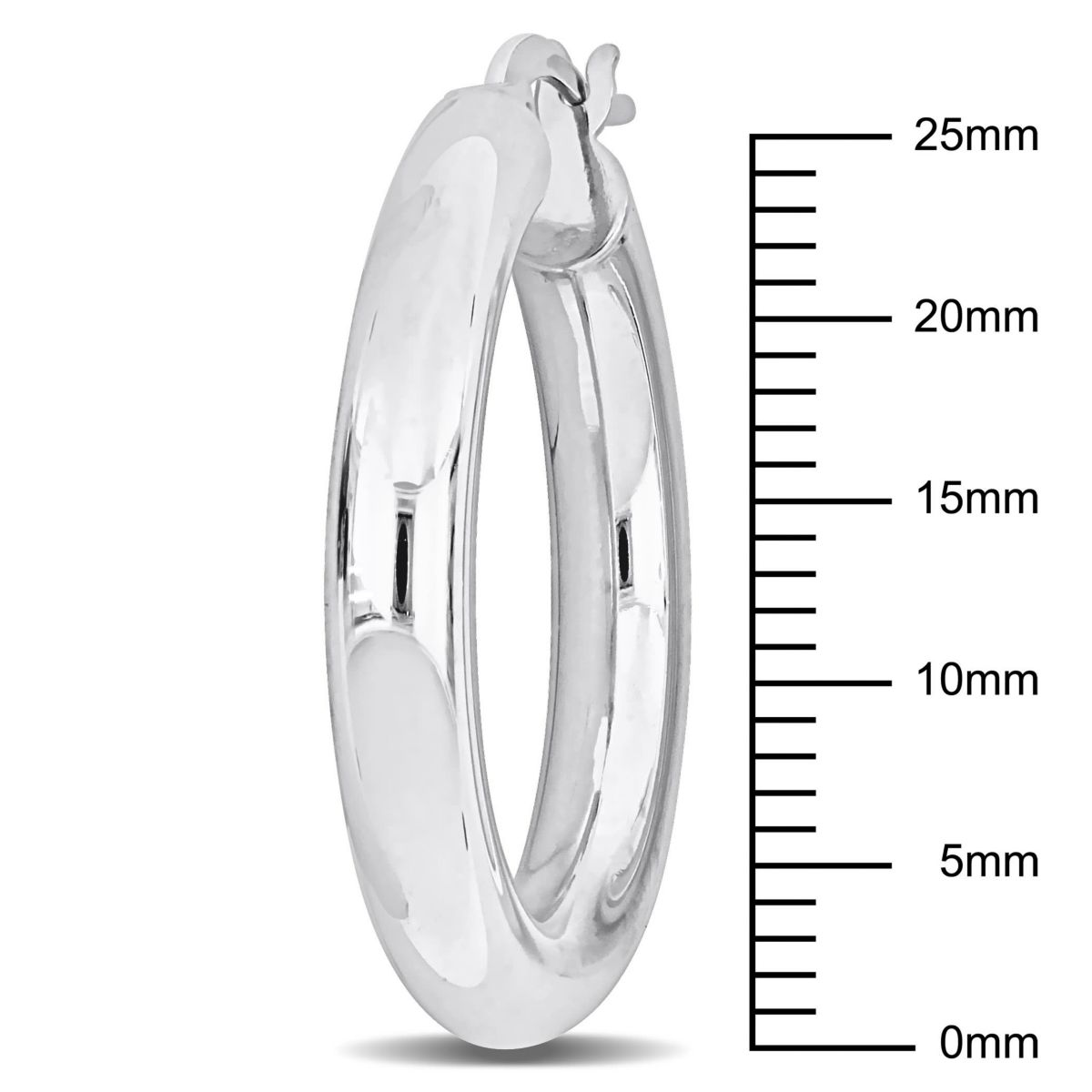 28mm Round Hoop Earrings in Sterling Silver