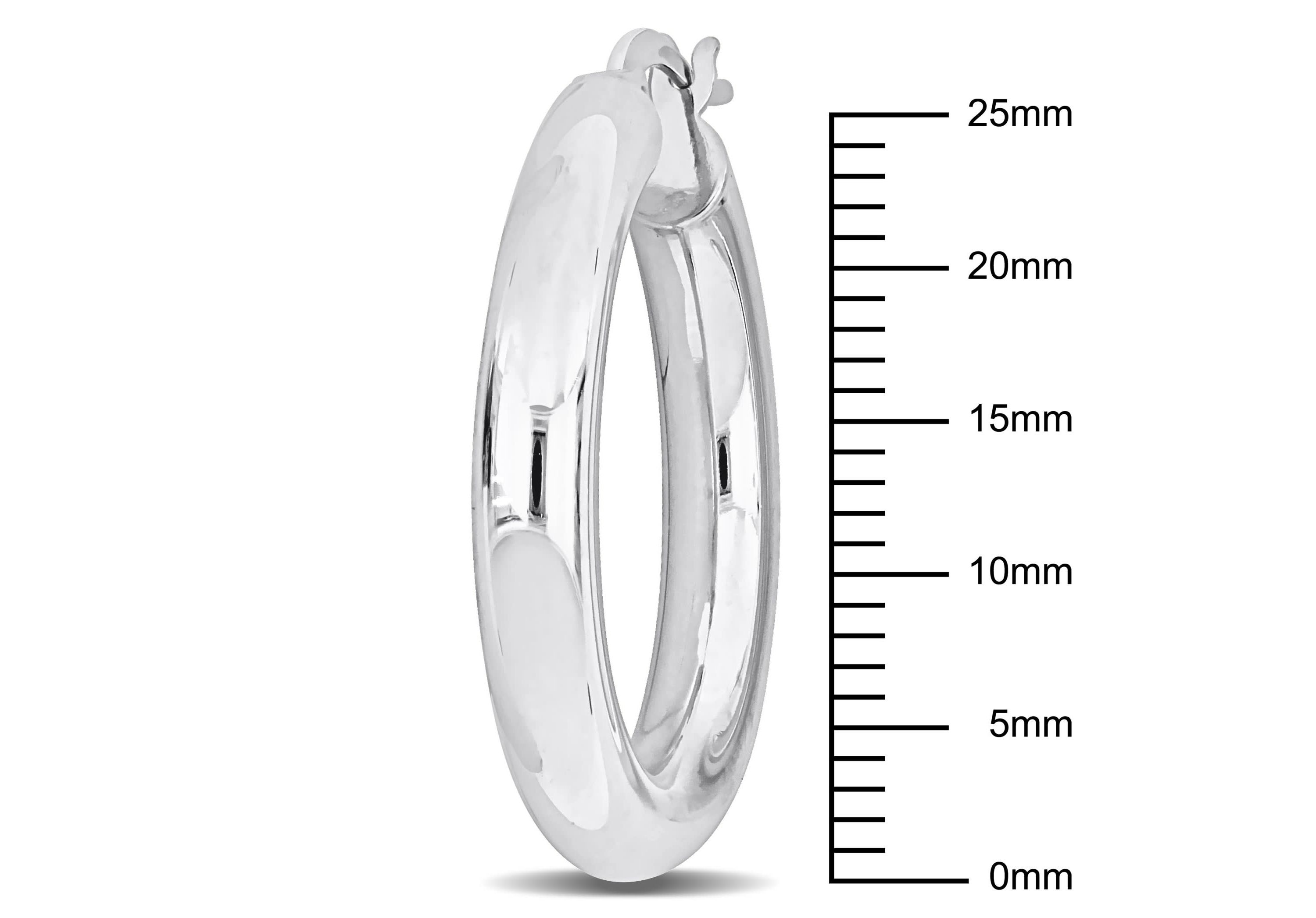 28mm Round Hoop Earrings in Sterling Silver