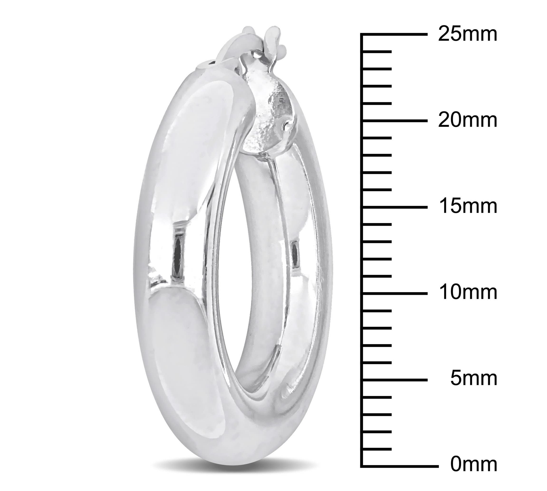 25mm Round Hoop Earrings in Sterling Silver