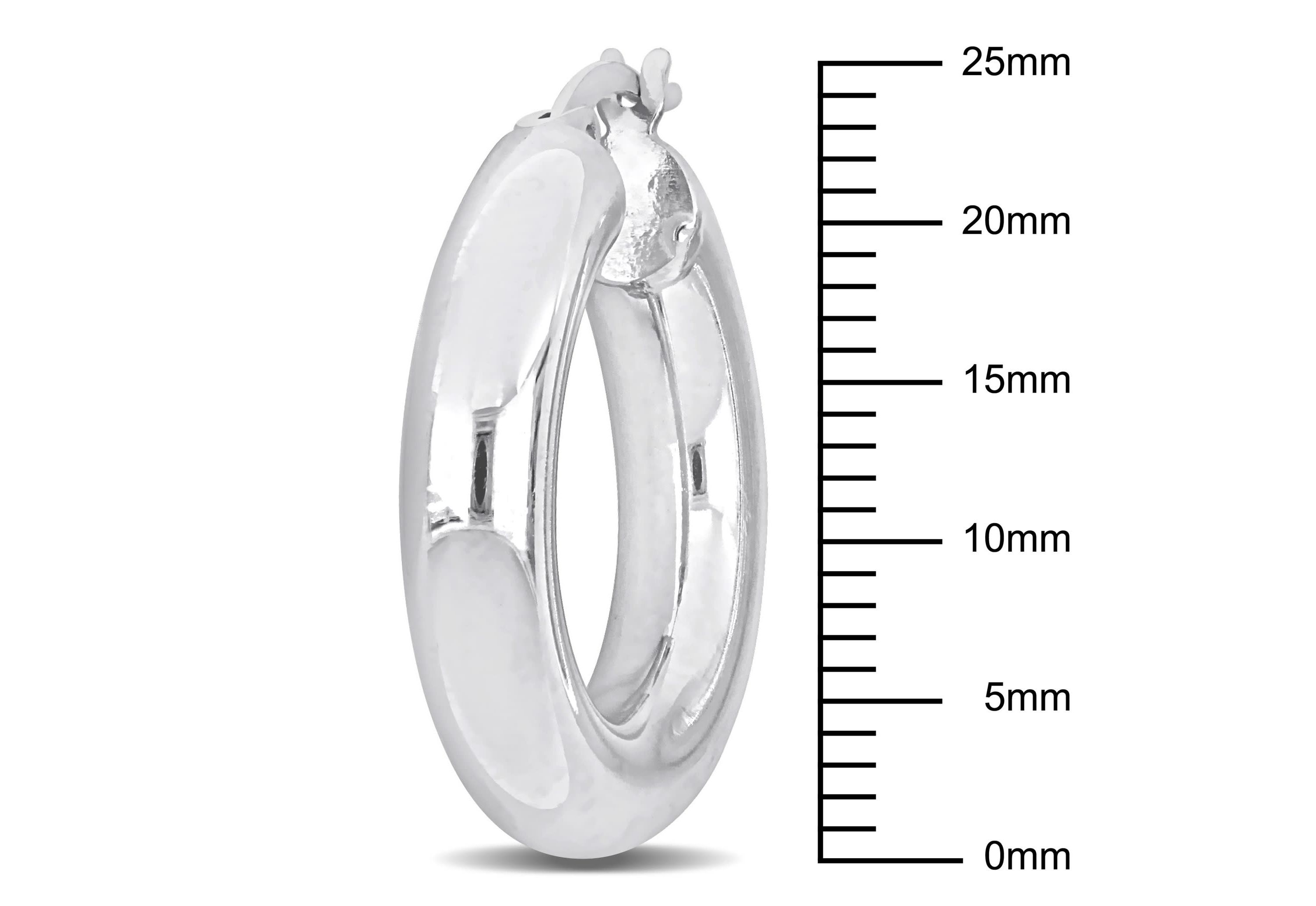 25mm Round Hoop Earrings in Sterling Silver