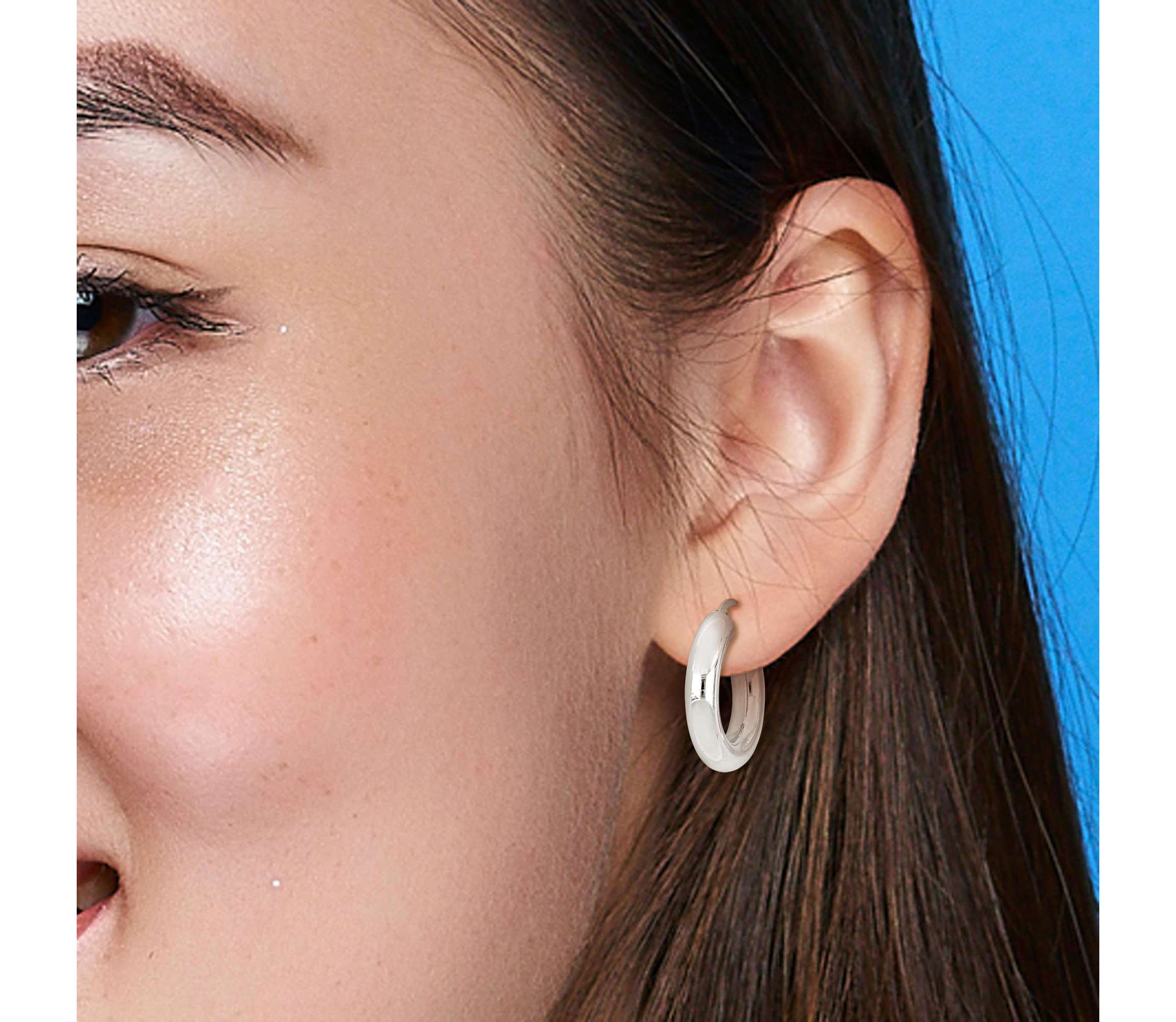 25mm Round Hoop Earrings in Sterling Silver