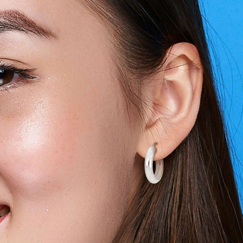 25mm Round Hoop Earrings in Sterling Silver
