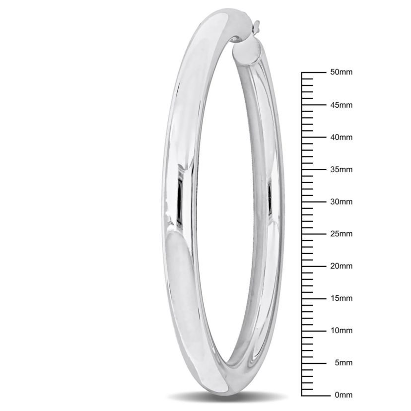 60mm Round Hoop Earrings in Sterling Silver