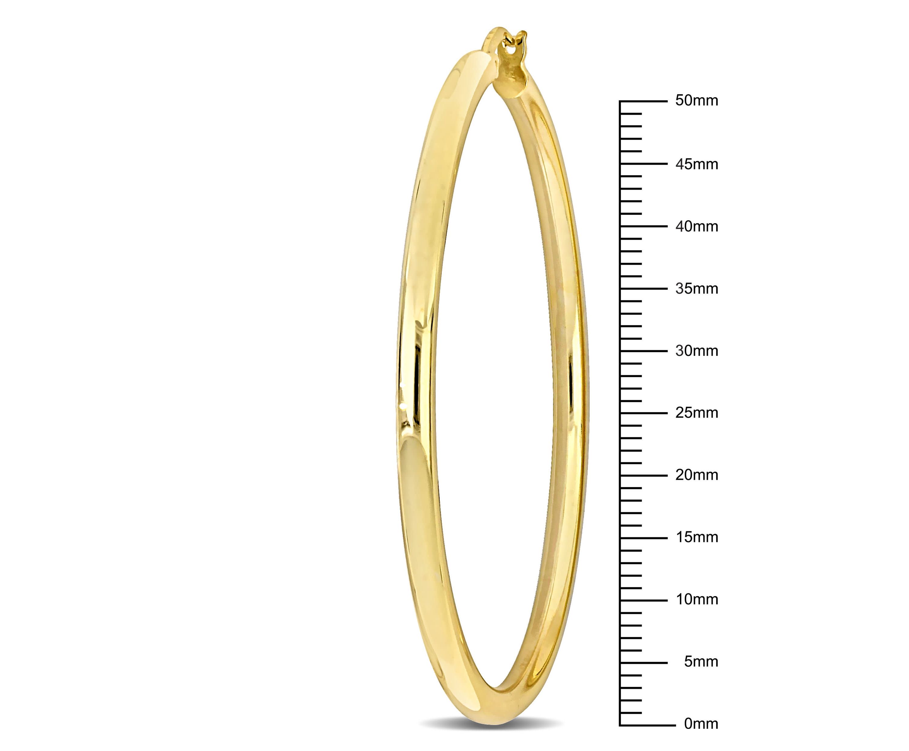 56mm round Hoop Earrings in Yellow Plated Sterling Silver
