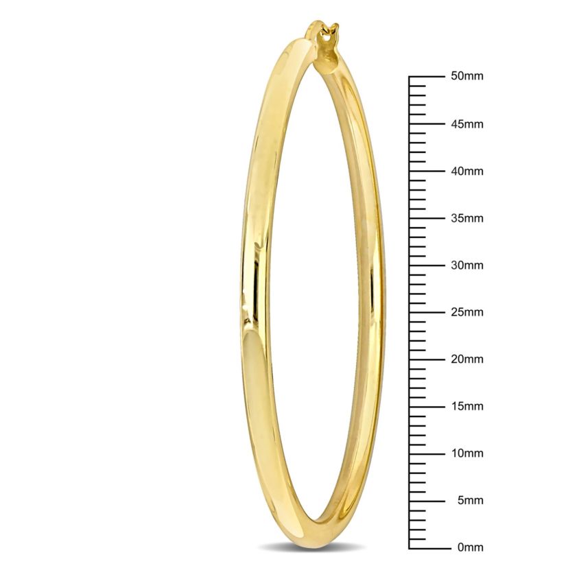 56mm round Hoop Earrings in Yellow Plated Sterling Silver