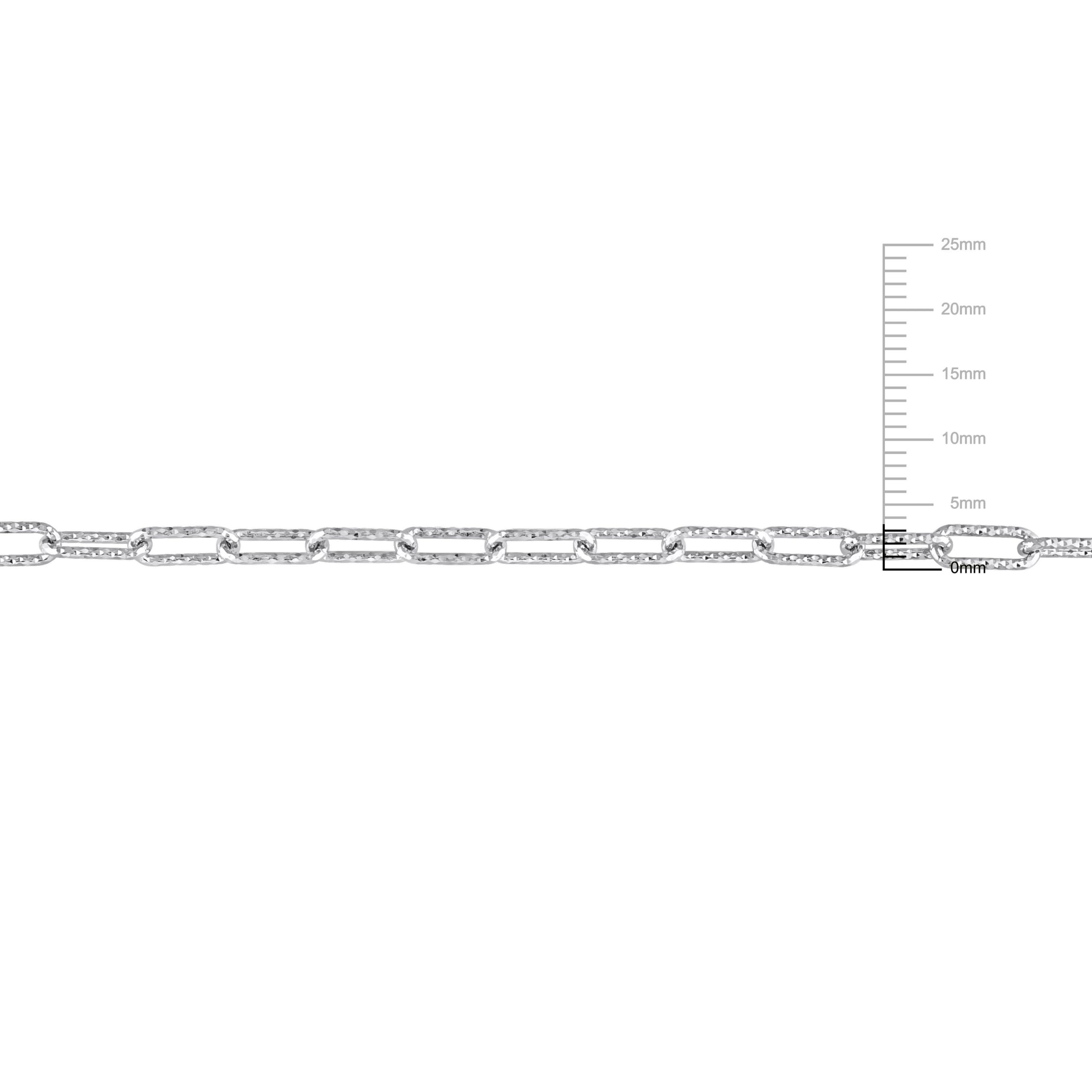 2-Piece Set of 3.5mm Paperclip Chain Necklace and Anklet in Sterling Silver