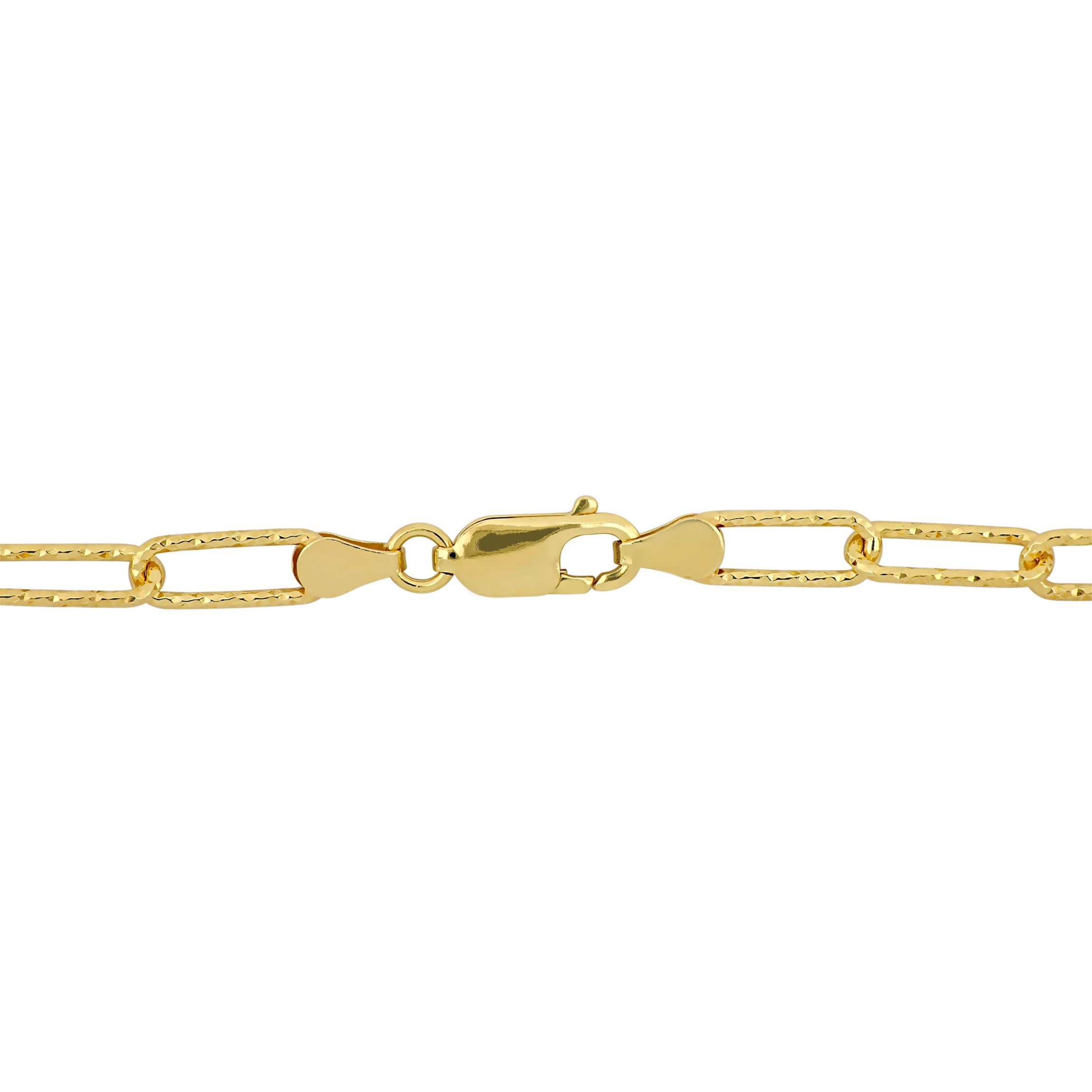 2-Piece Set of Mens 5mm Paperclip Chain Necklace and Bracelet in Yellow Plated Sterling Silver