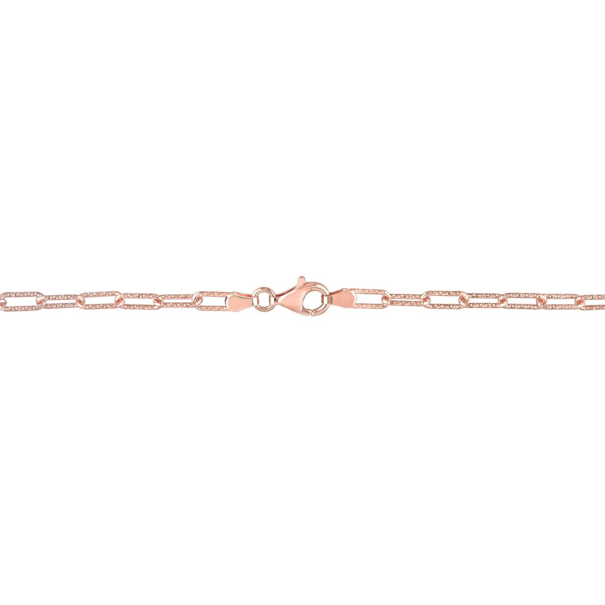 2-Piece Set of 3.5mm Paperclip Chain Necklace and Bracelet in Rose Plated Sterling Silver