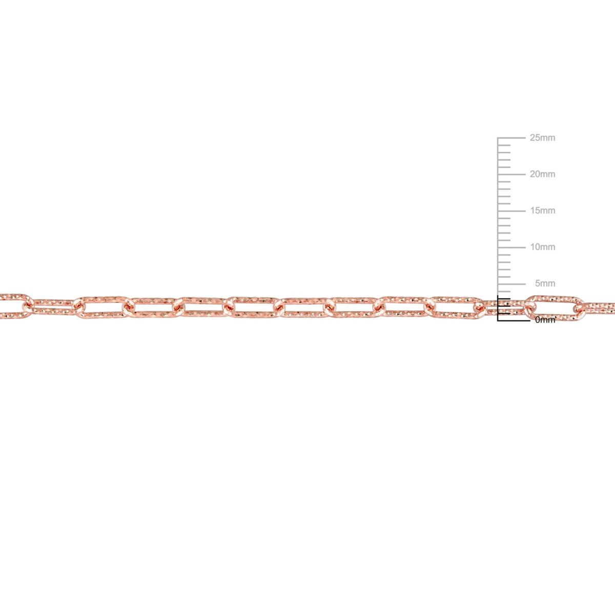 2-Piece Set of 3.5mm Paperclip Chain Necklace and Bracelet in Rose Plated Sterling Silver