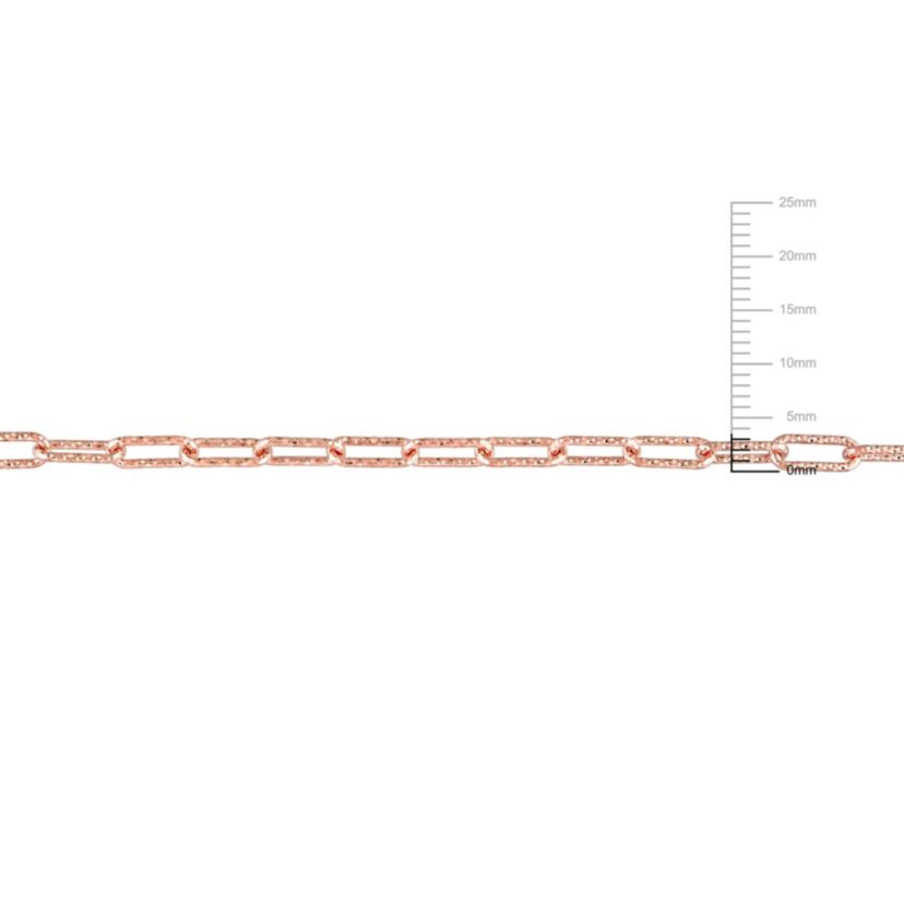 2-Piece Set of 3.5mm Paperclip Chain Necklace and Bracelet in Rose Plated Sterling Silver