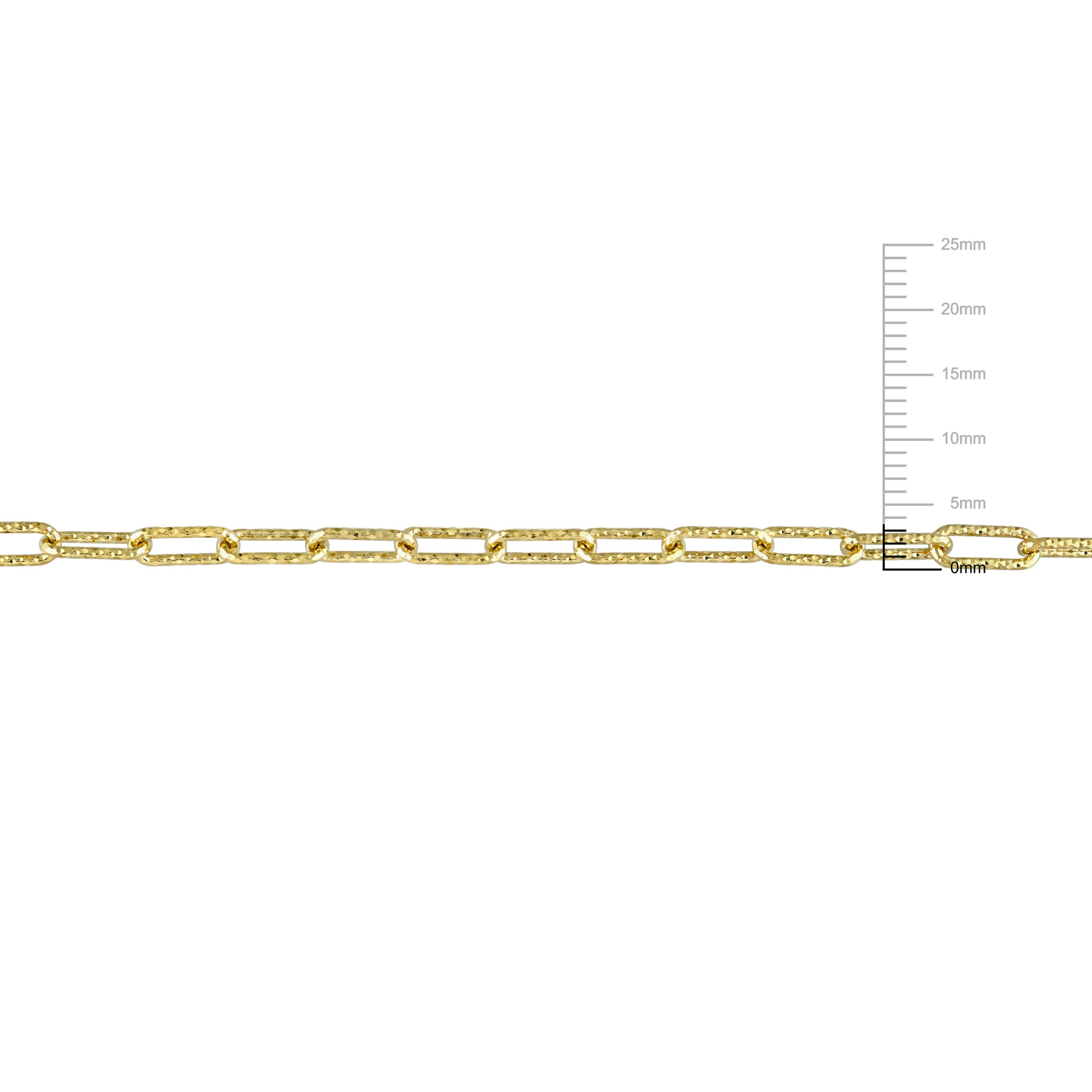 2-Pc Set of 3.5MM Paperclip Chain Bracelet and Necklace in Yellow Plated Sterling Silver, 7.5" & 20"