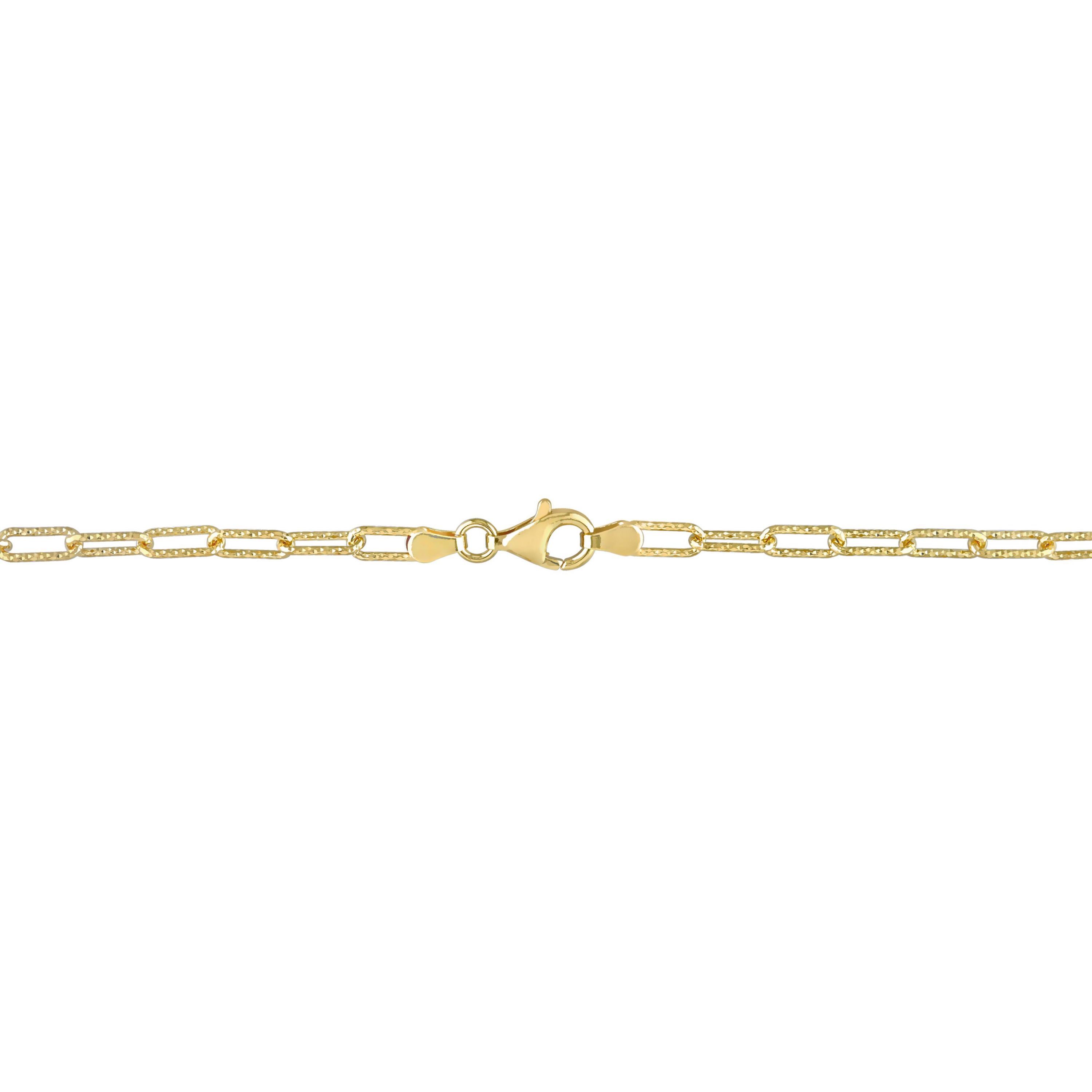 2-Piece Set of Mens 3.5mm Paperclip Chain Necklace and Bracelet in Yellow Plated Sterling Silver