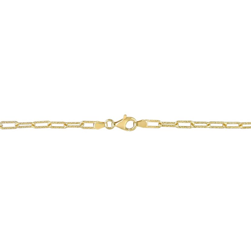 2-Piece Set of Mens 3.5mm Paperclip Chain Necklace and Bracelet in Yellow Plated Sterling Silver