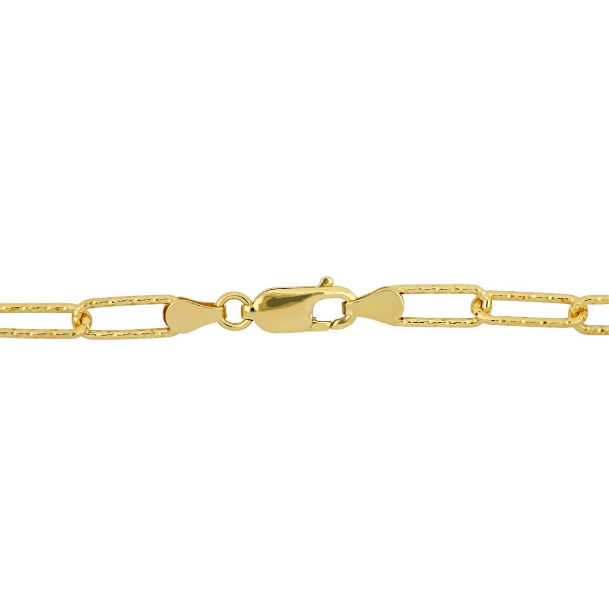 2-Piece Set of 5mm Paperclip Chain Necklace and Bracelet in Yellow Plated Sterling Silver