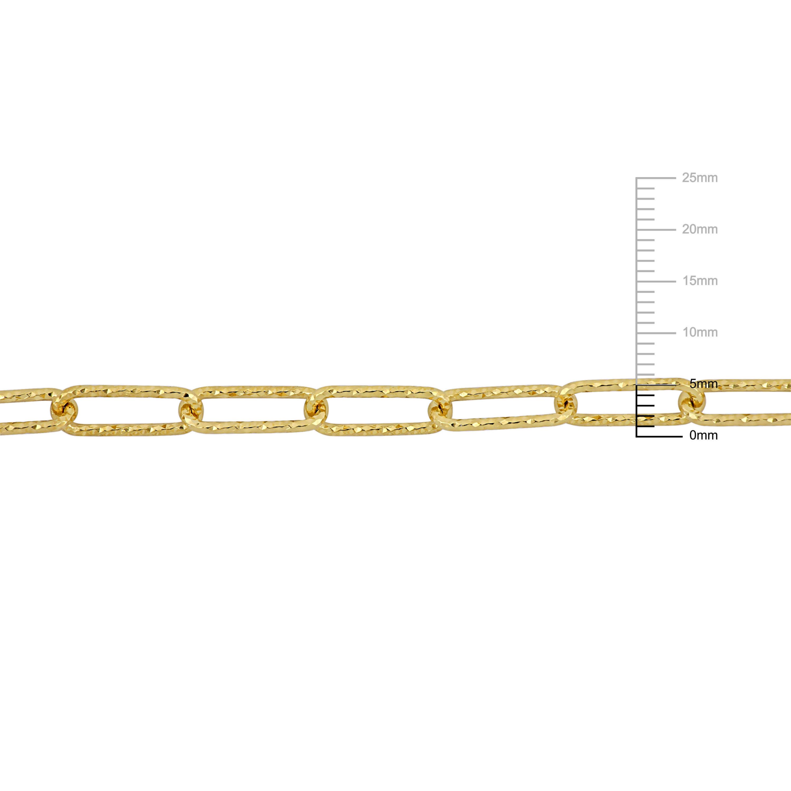 2-Piece Set of 5mm Paperclip Chain Necklace and Bracelet in Yellow Plated Sterling Silver