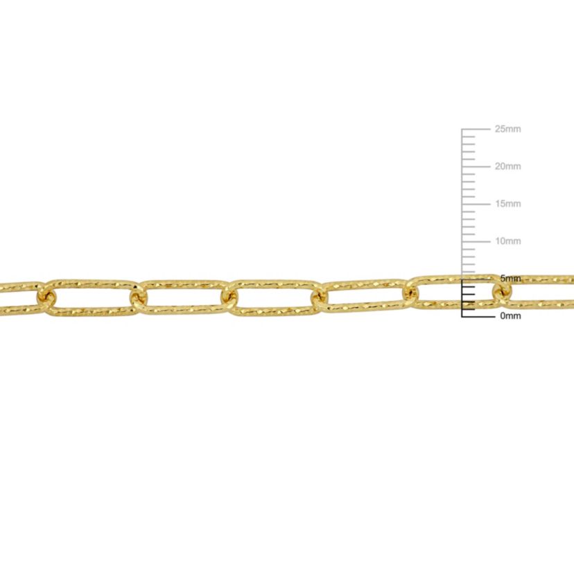 2-Piece Set of 5mm Paperclip Chain Necklace and Bracelet in Yellow Plated Sterling Silver