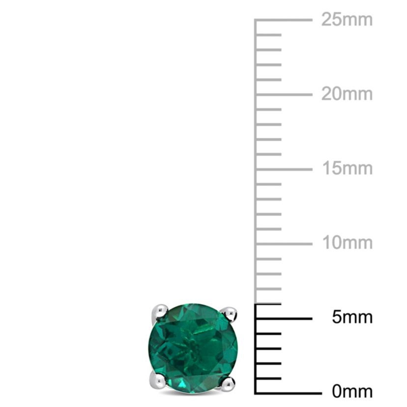 Lab Created Created Emerald Stud Earrings in Sterling Silver