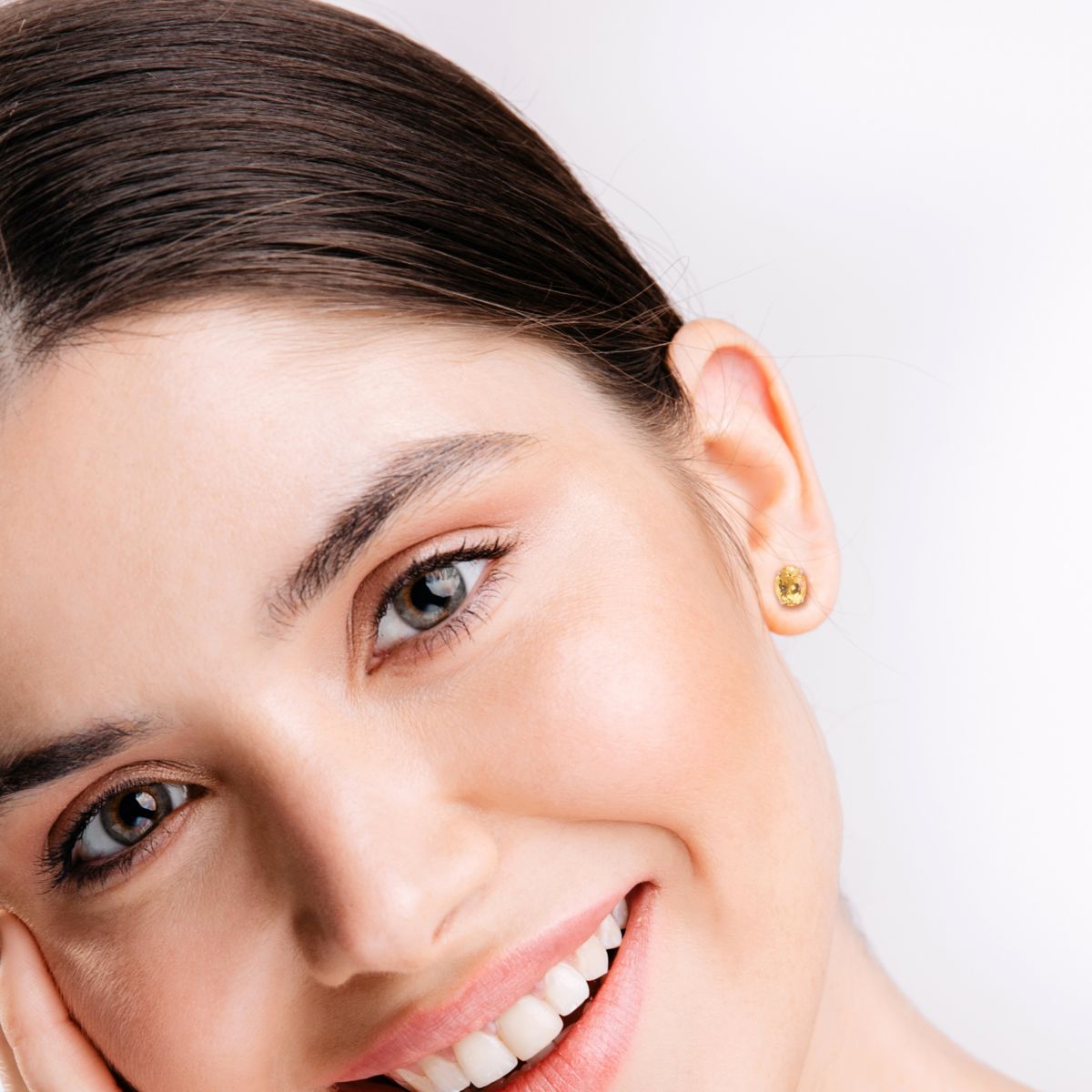 Citrine Oval Stud Earrings in Sterling Silver