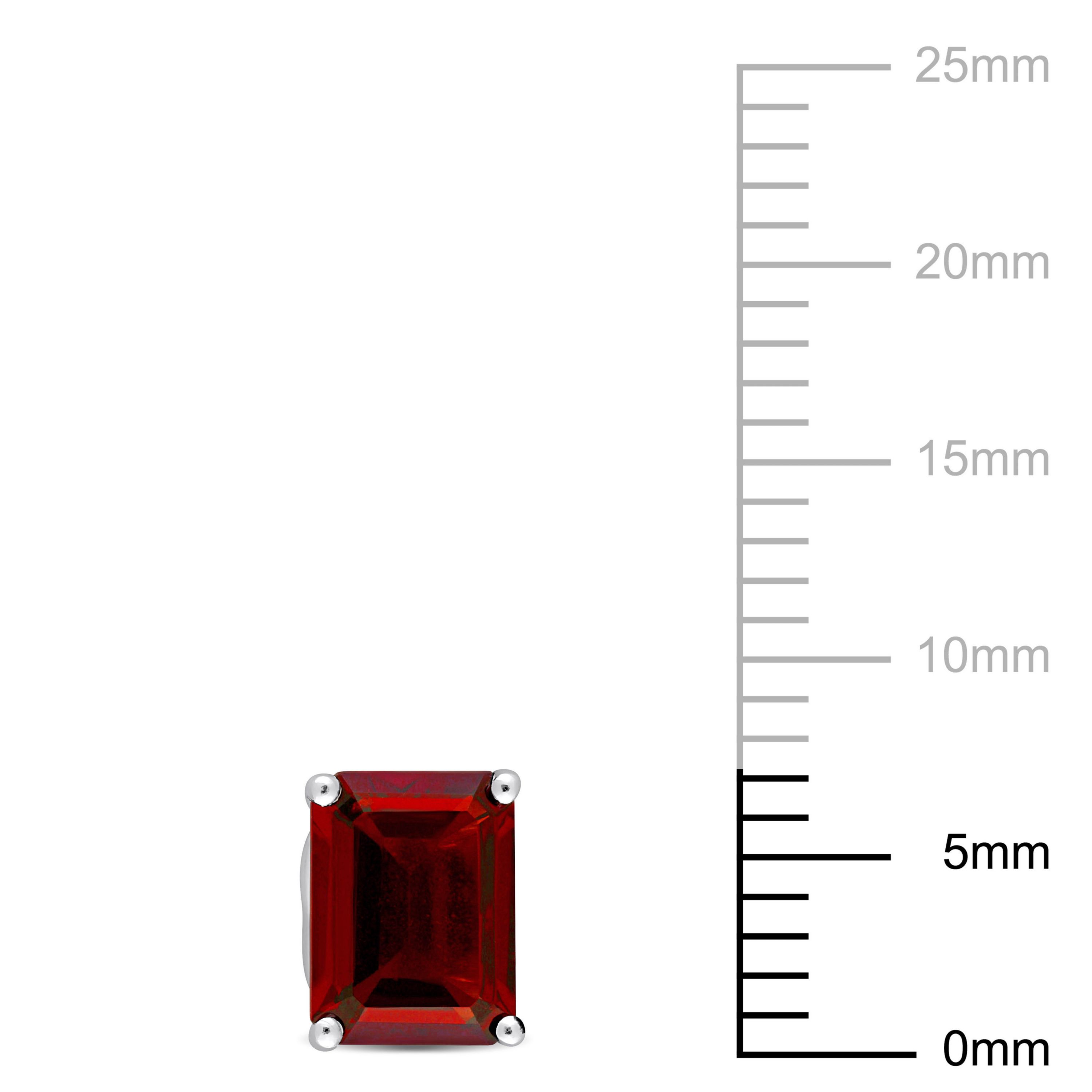 Garnet Stud Earrings in Sterling Silver