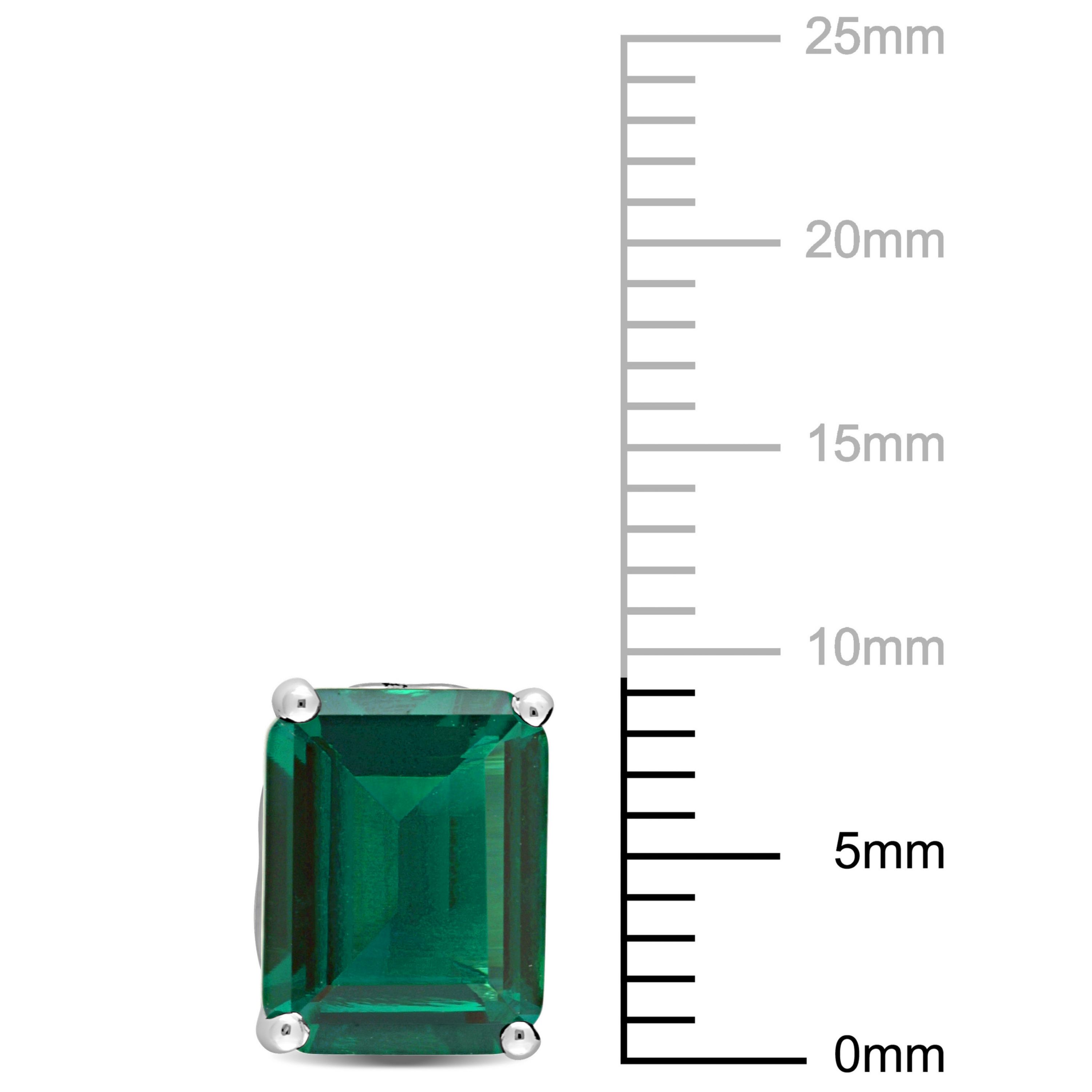 Lab Created Created Emerald Stud Earrings in Sterling Silver